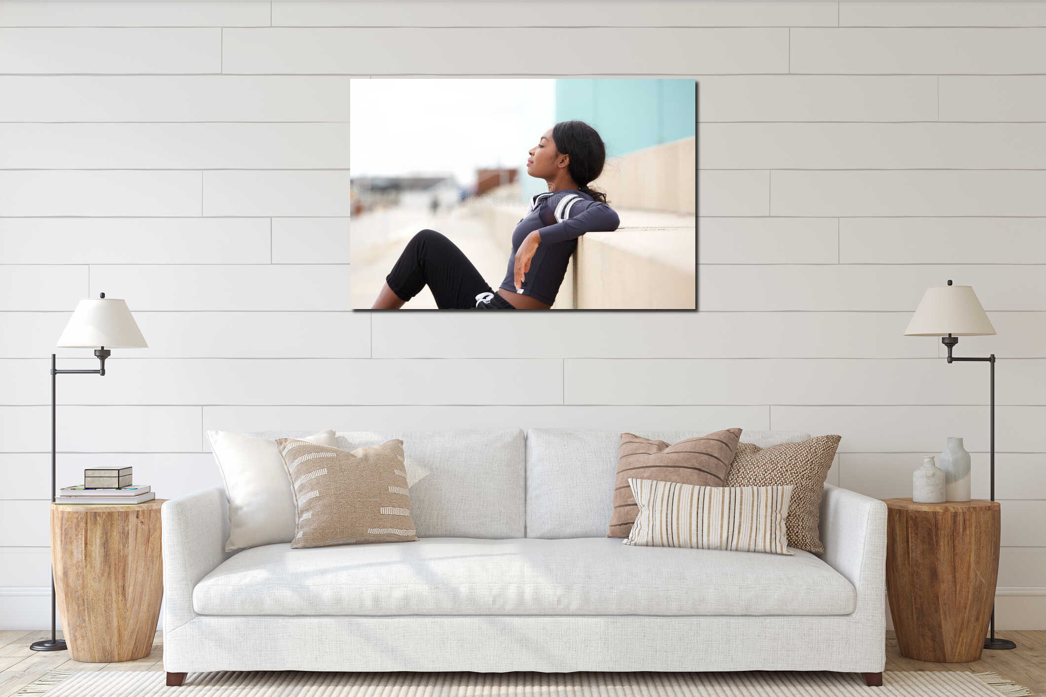 Canvas hanging interior mockup