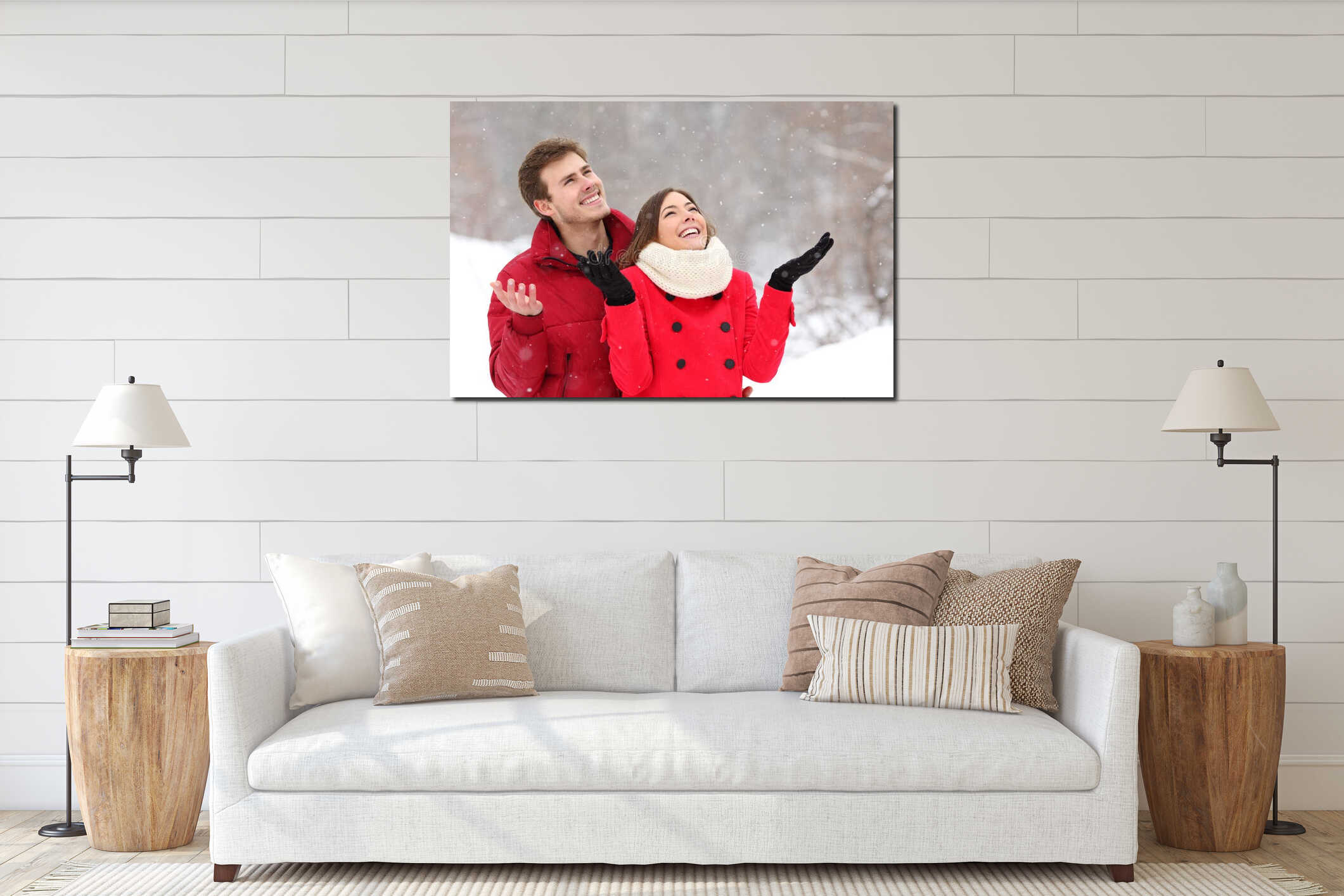Canvas hanging interior mockup