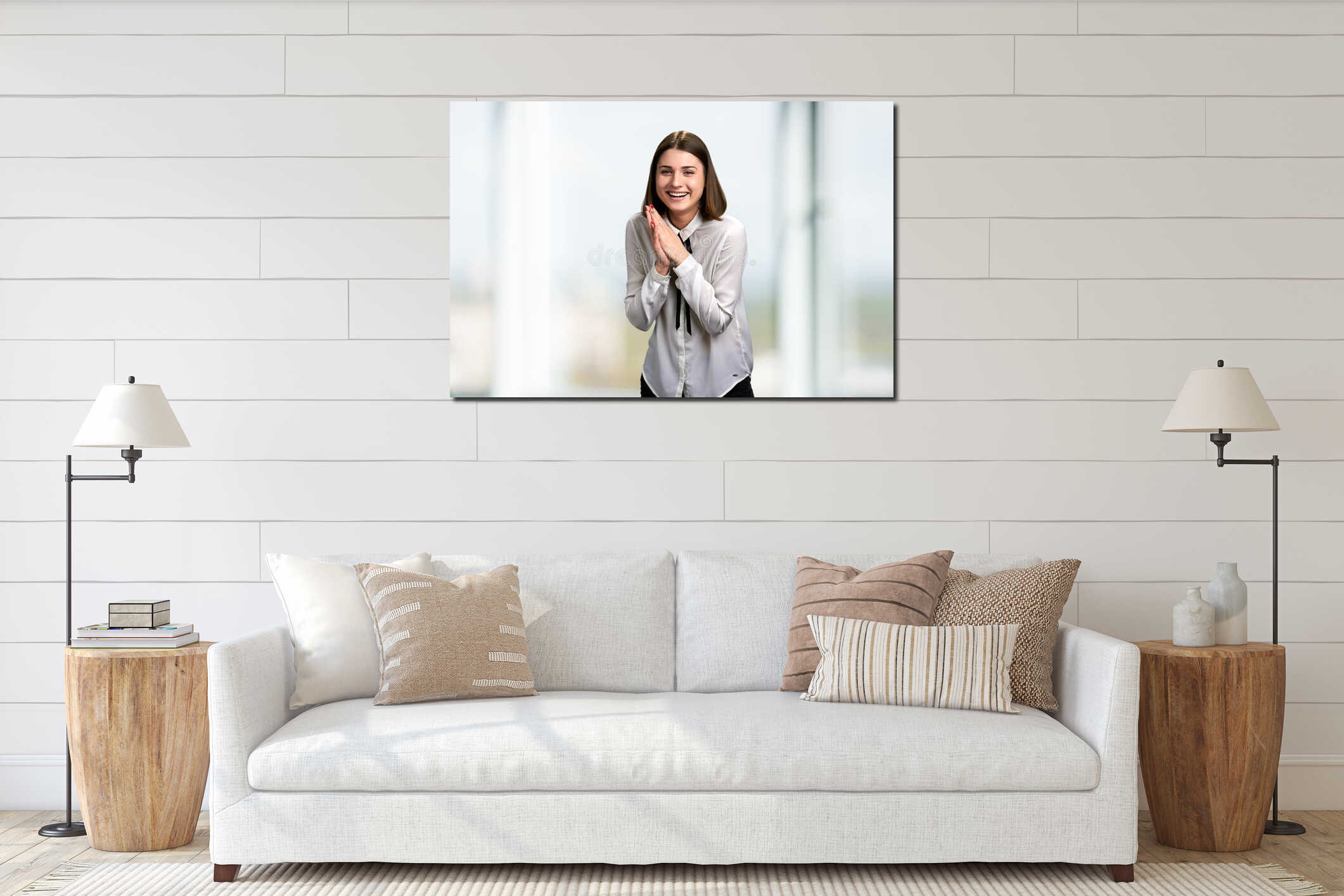 Canvas hanging interior mockup