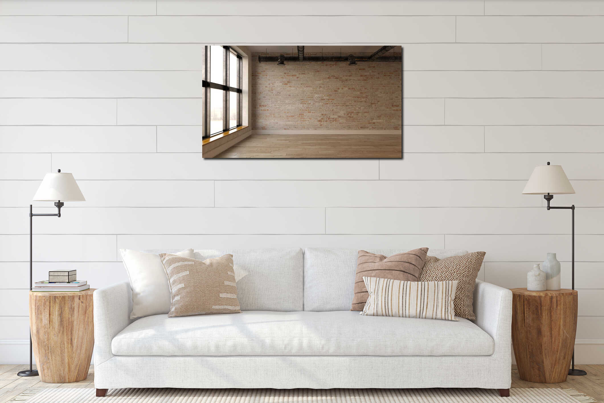 Canvas hanging interior mockup