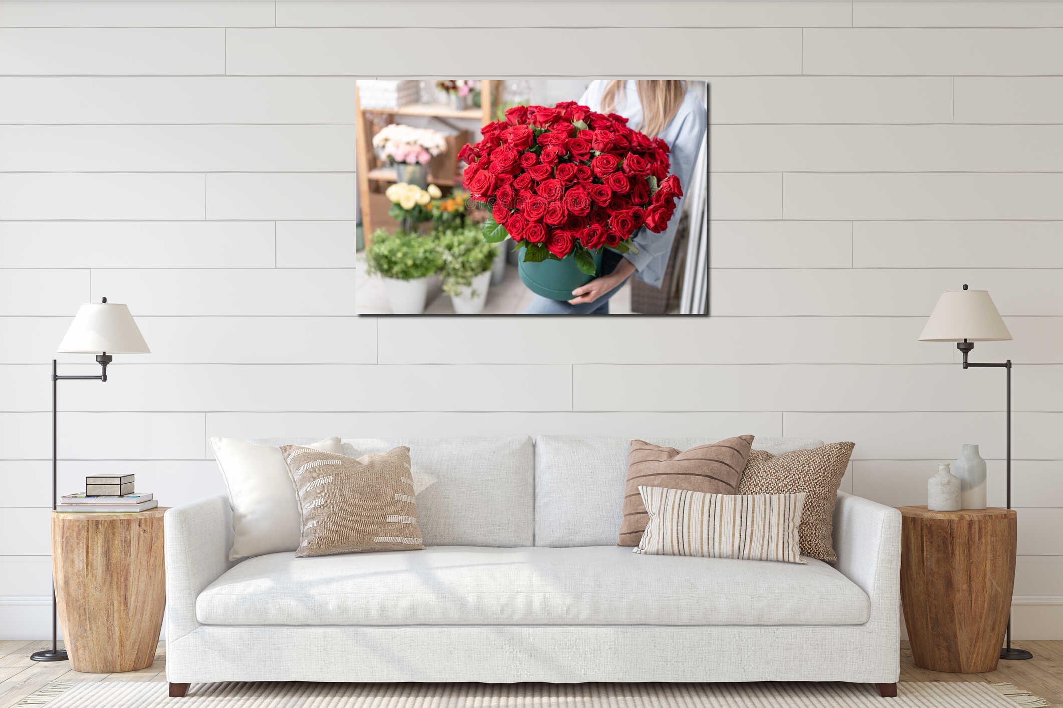 Canvas hanging interior mockup