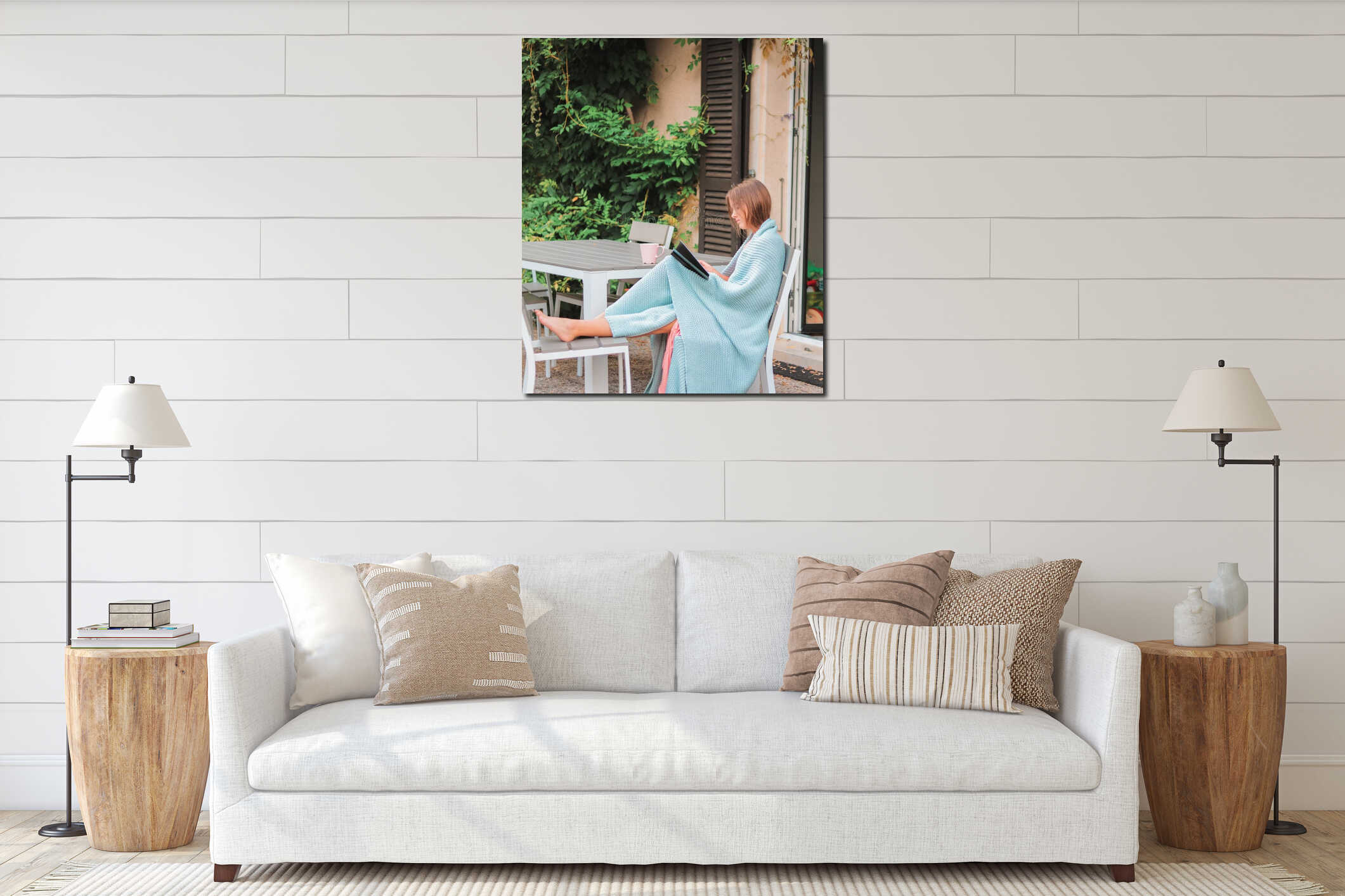 Canvas hanging interior mockup
