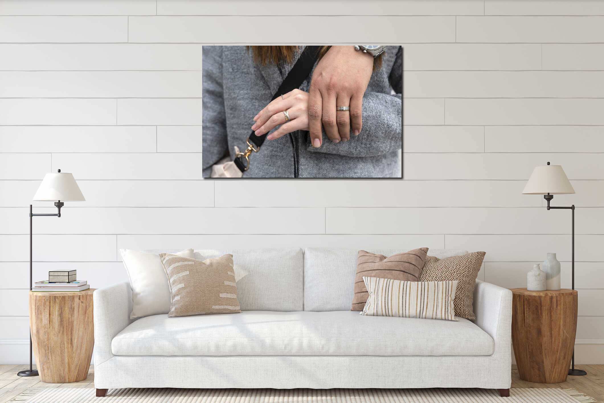 Canvas hanging interior mockup