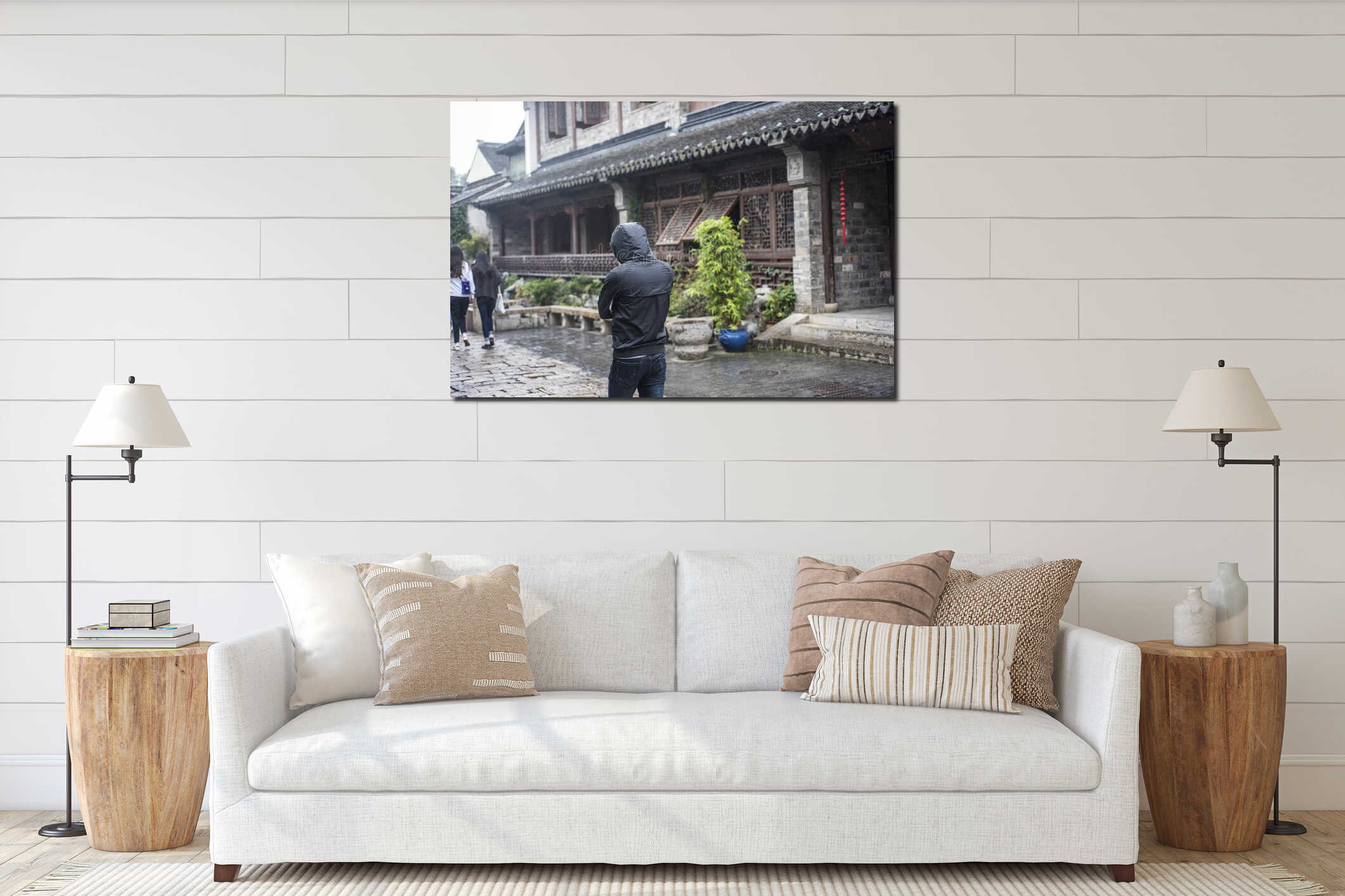 Canvas hanging interior mockup