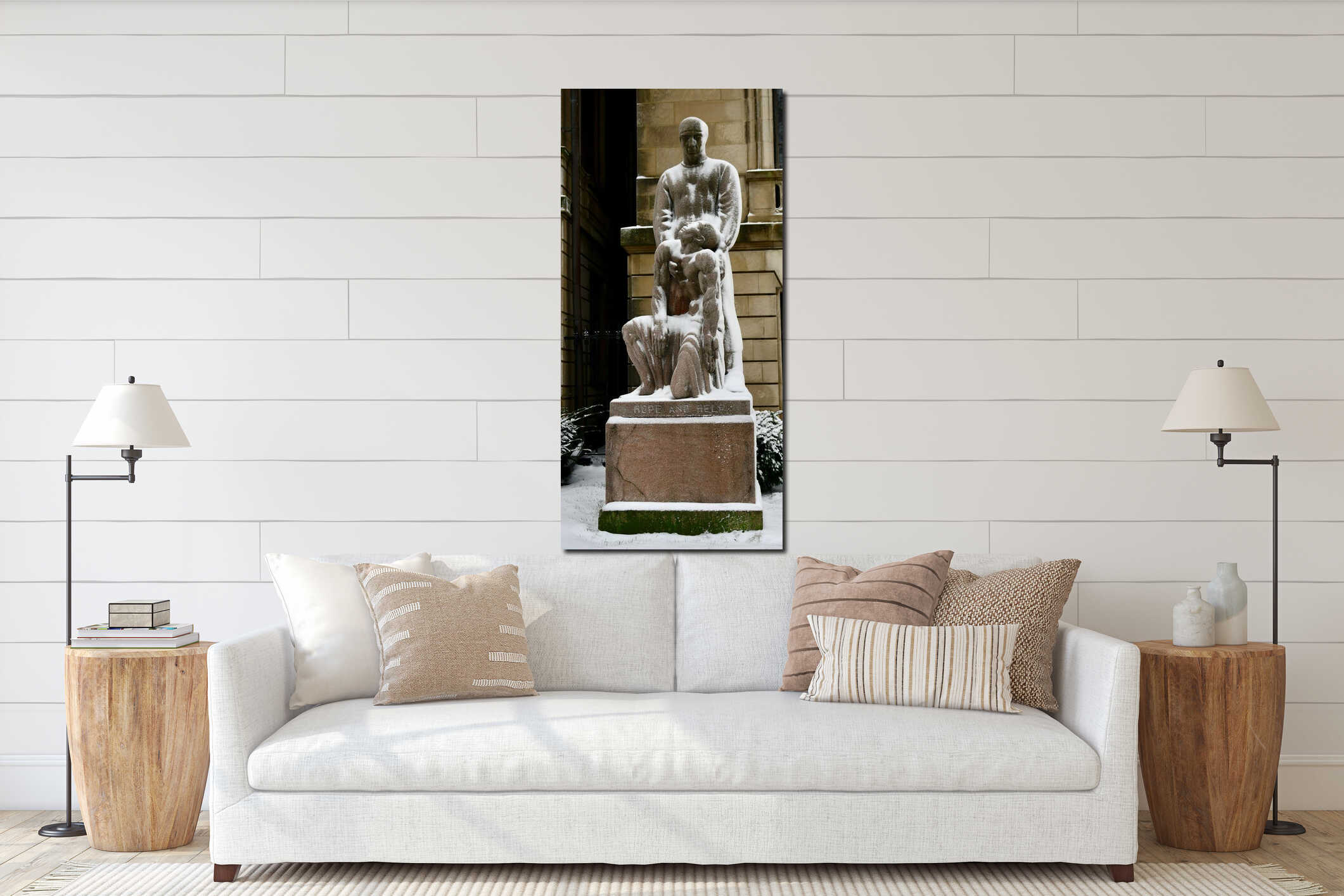 Canvas hanging interior mockup