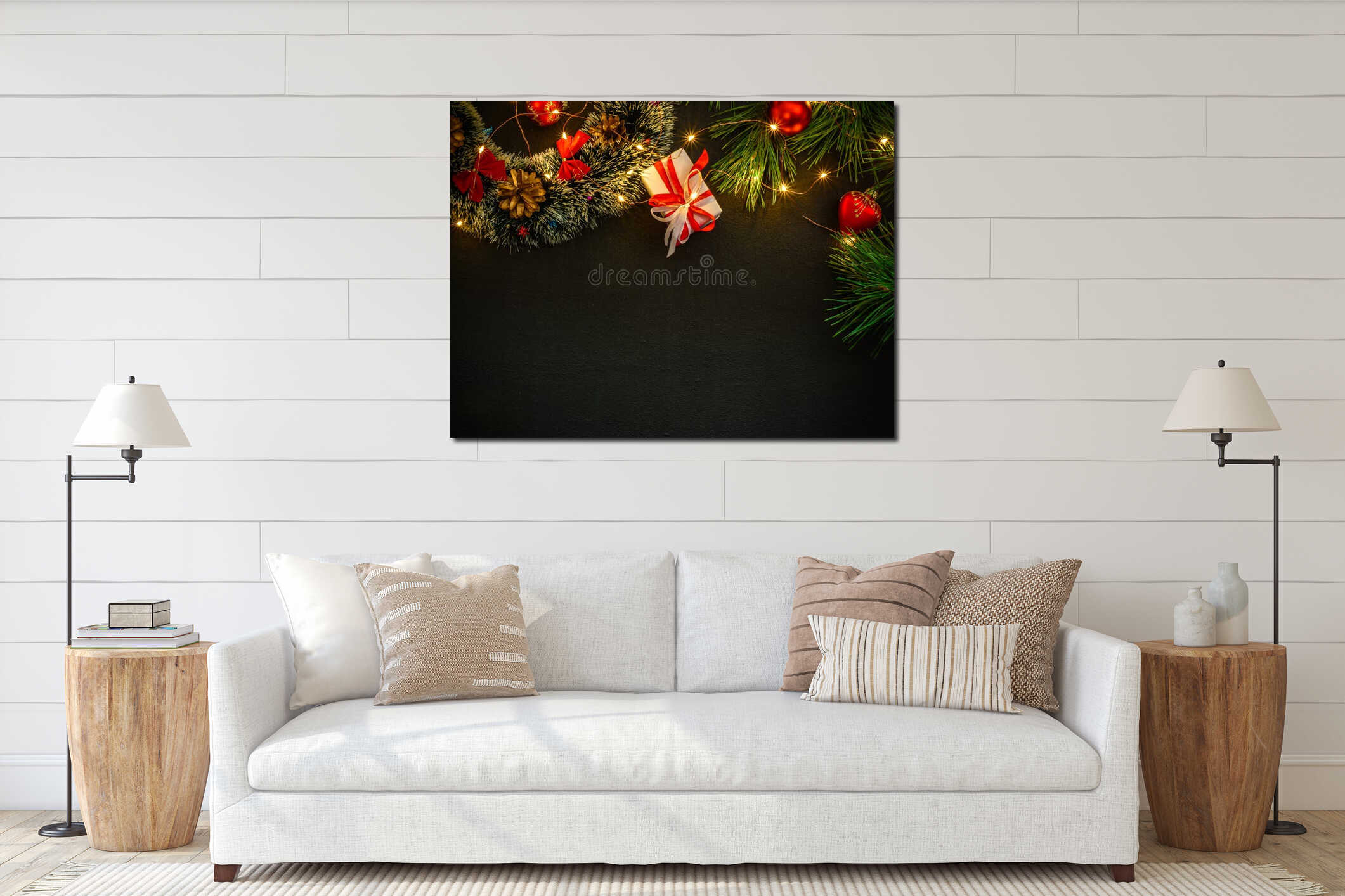 Canvas hanging interior mockup