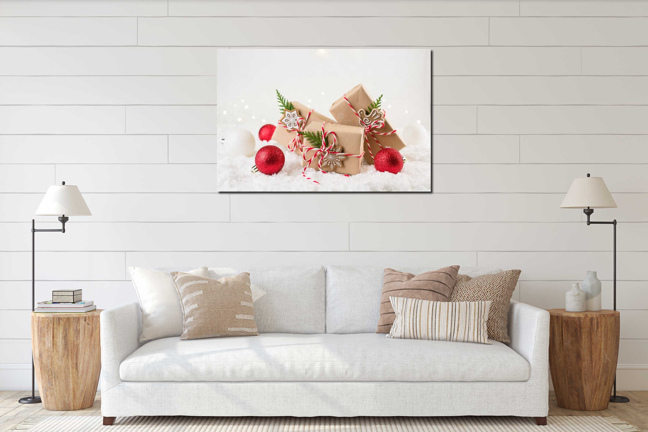 Canvas hanging interior mockup