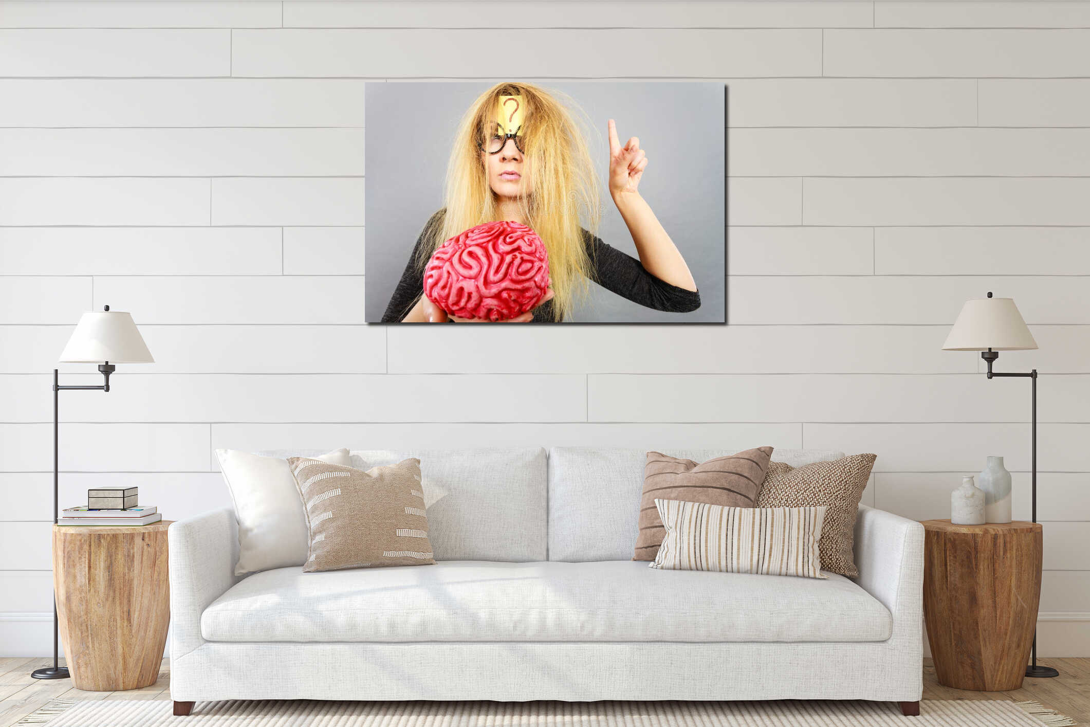 Canvas hanging interior mockup