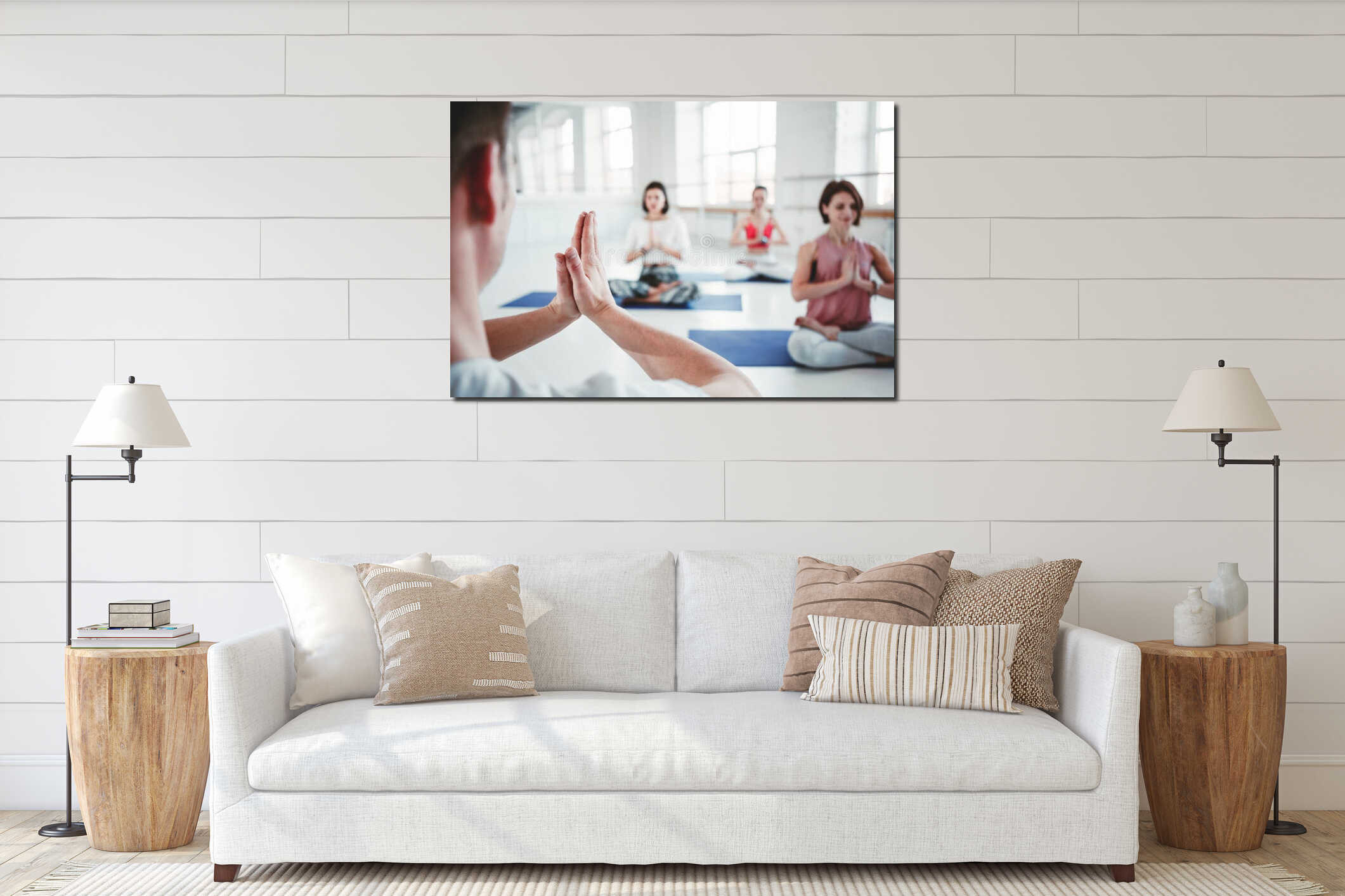 Canvas hanging interior mockup