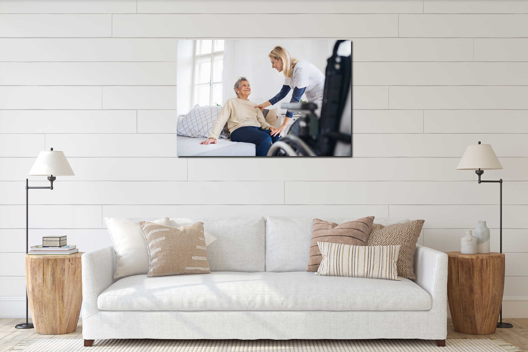 Canvas hanging interior mockup