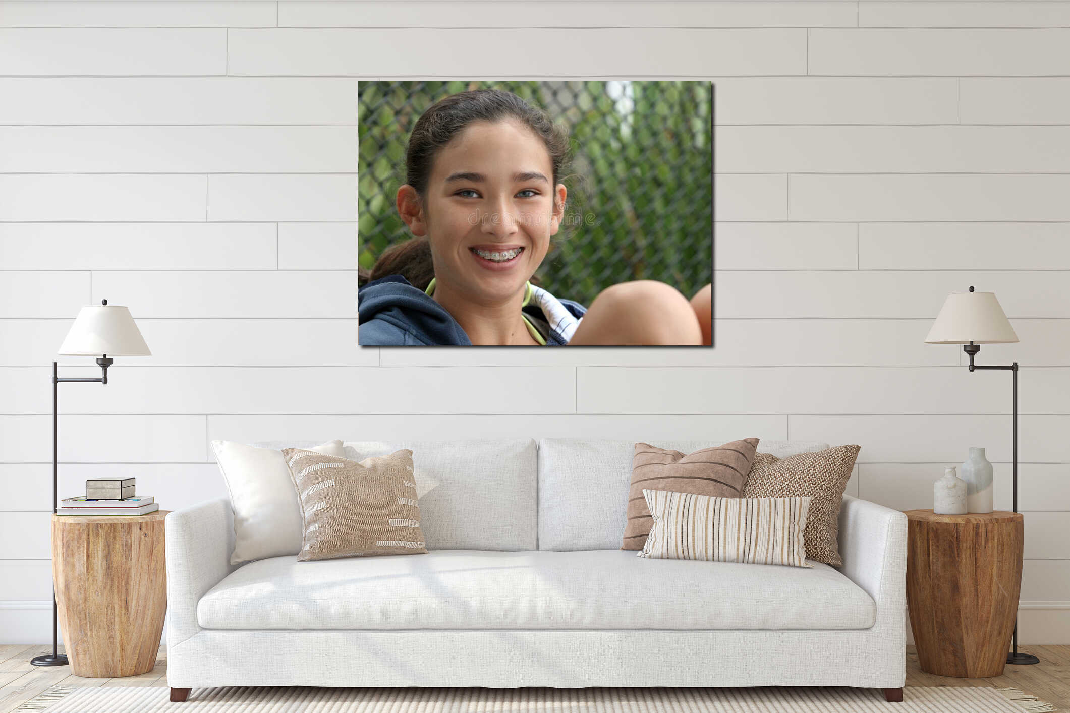 Canvas hanging interior mockup