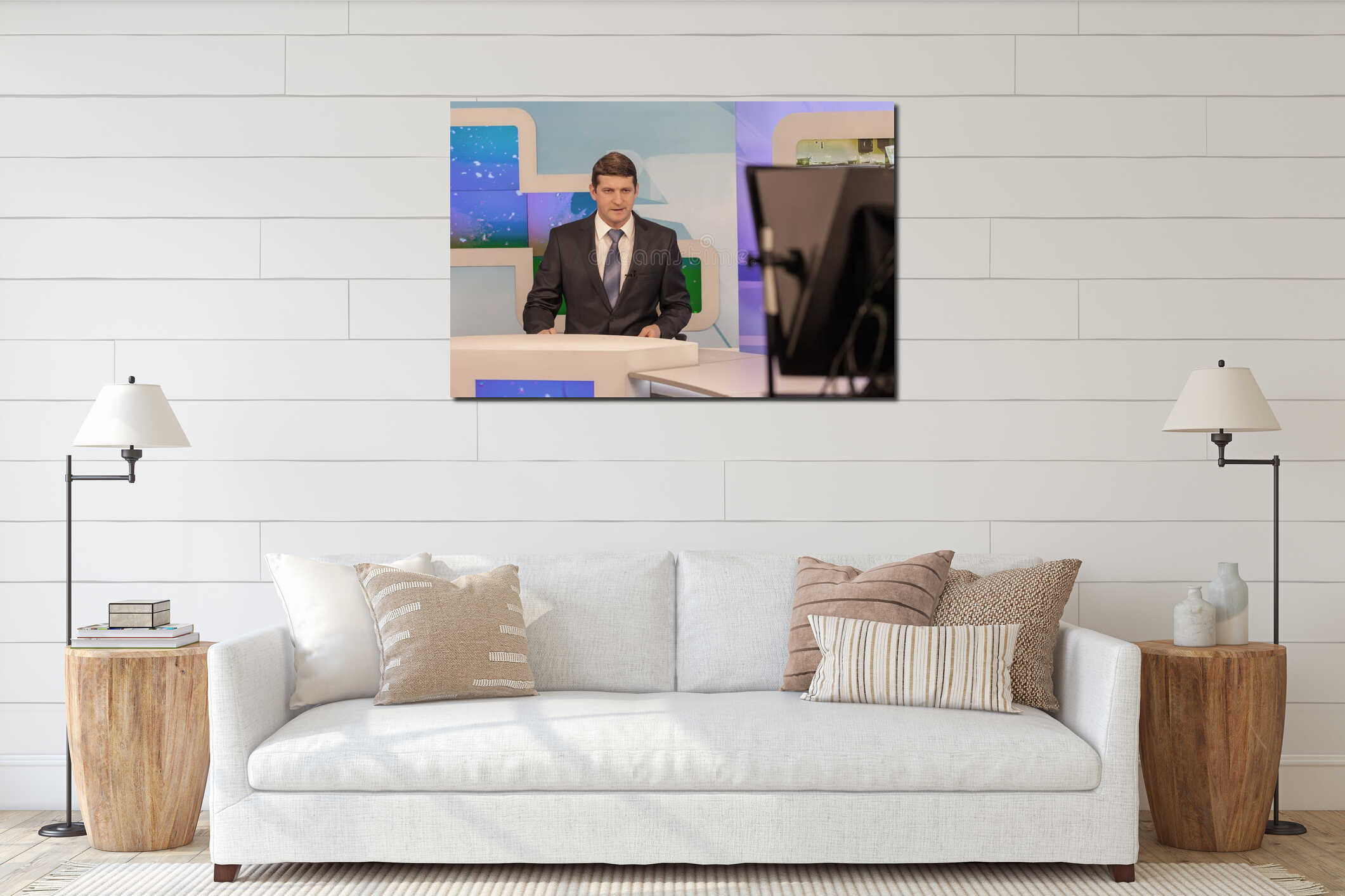 Canvas hanging interior mockup