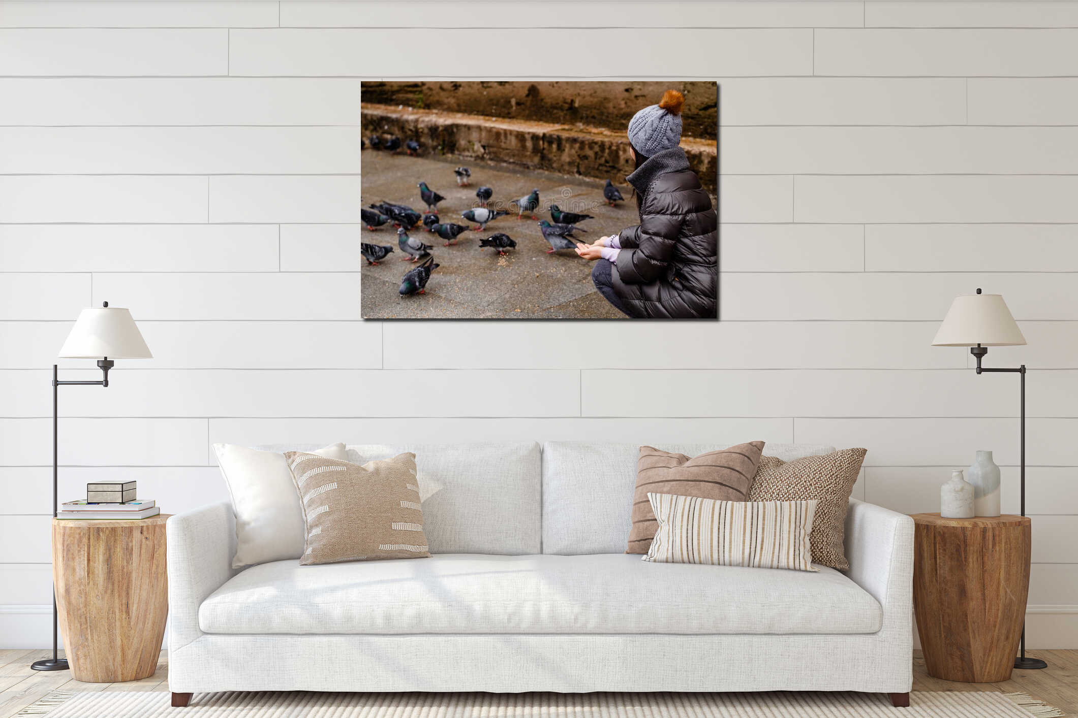 Canvas hanging interior mockup