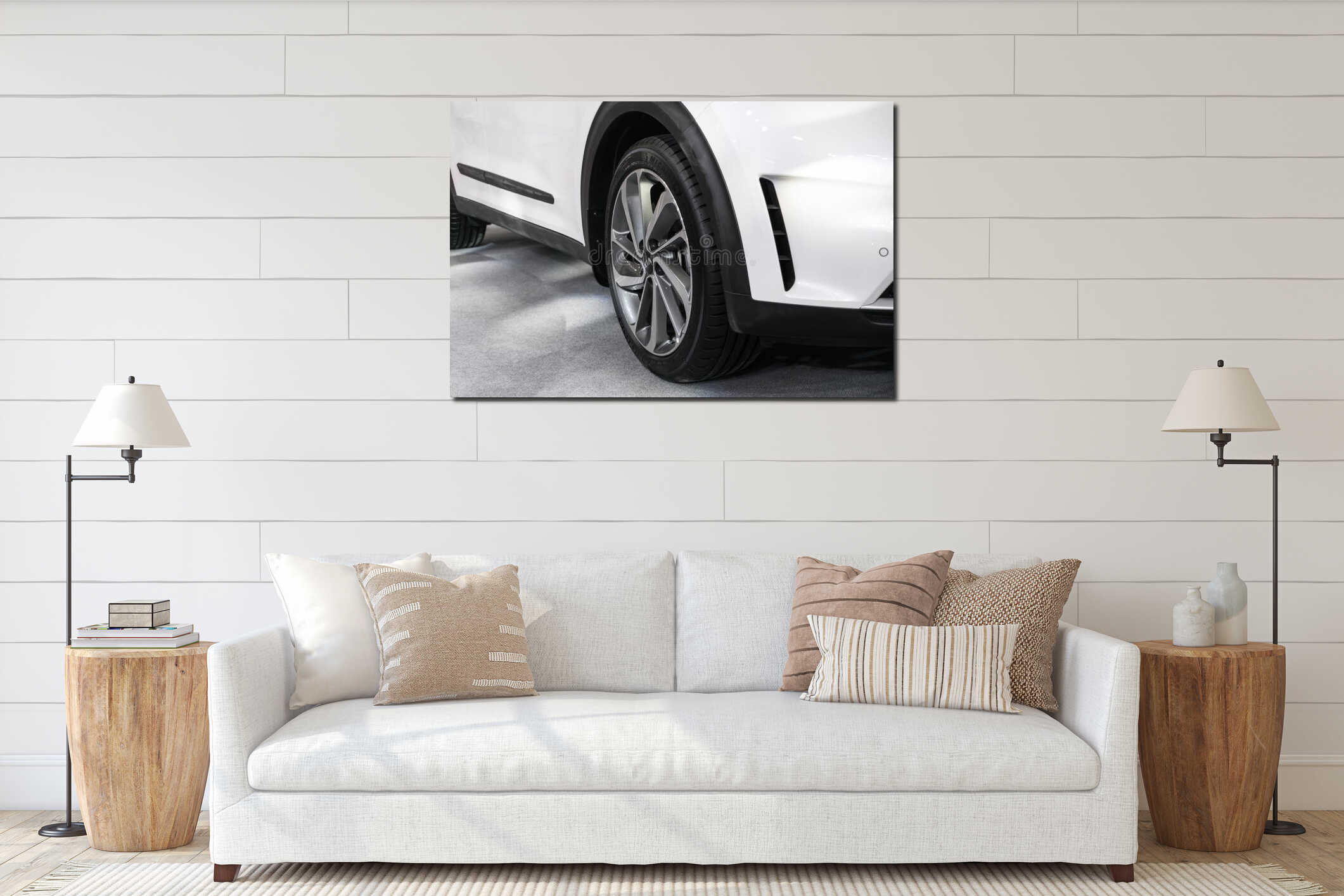 Canvas hanging interior mockup