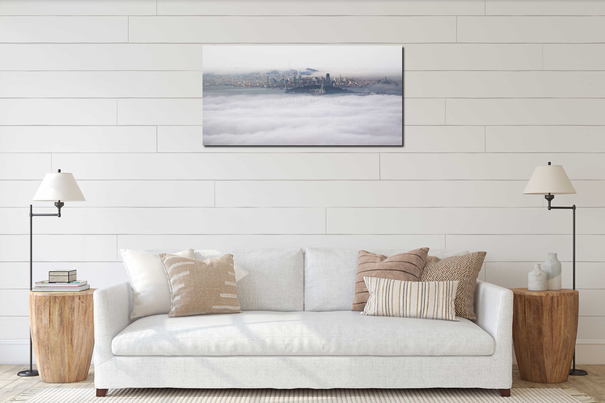 Canvas hanging interior mockup