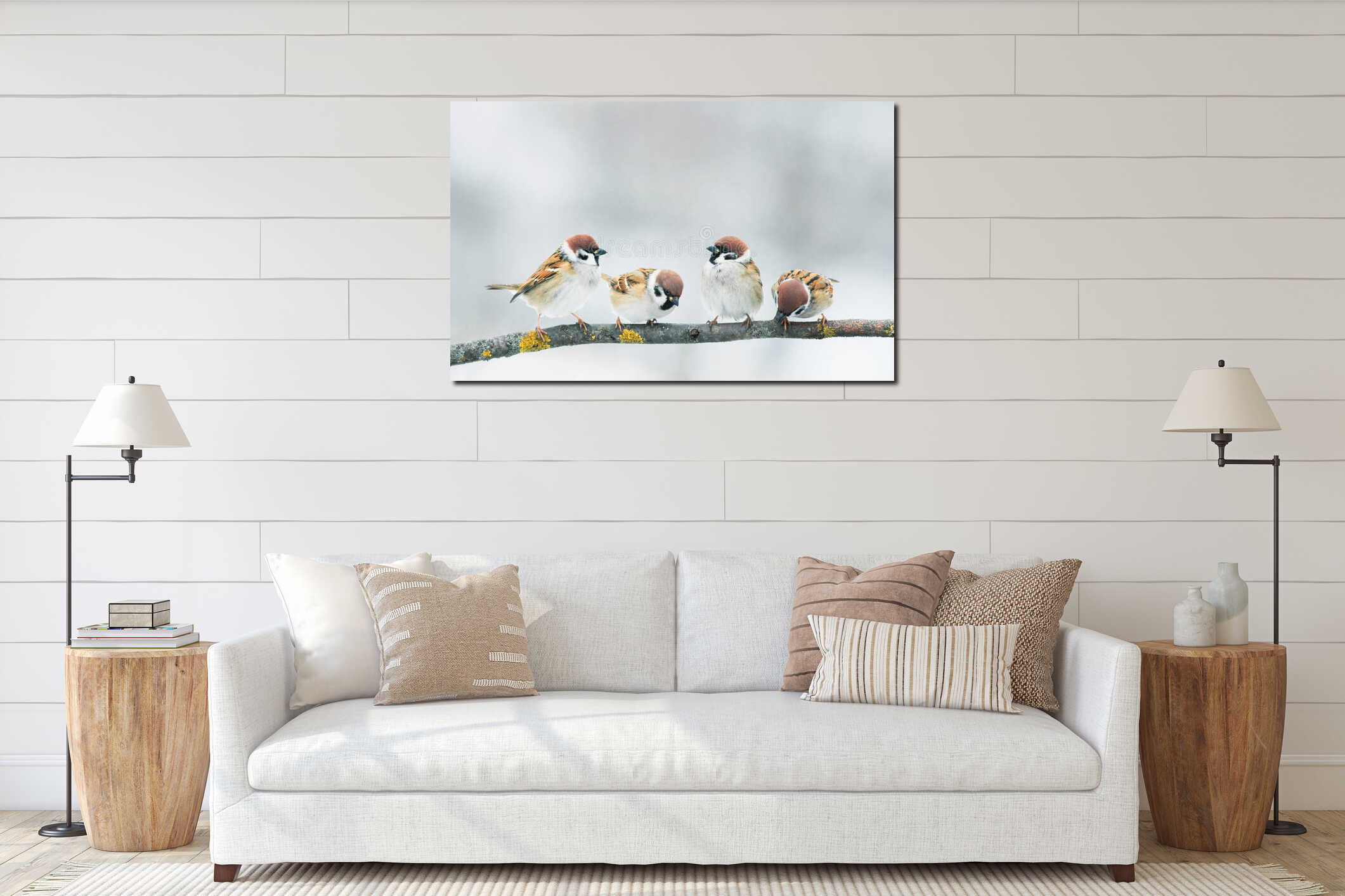 Canvas hanging interior mockup