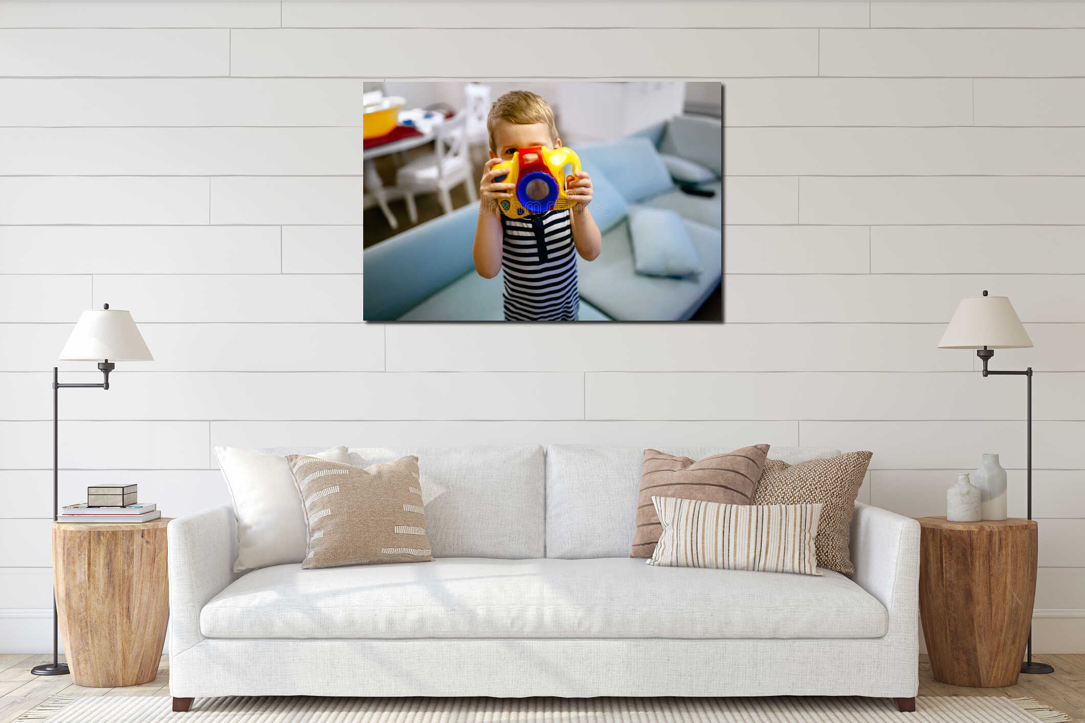 Canvas hanging interior mockup