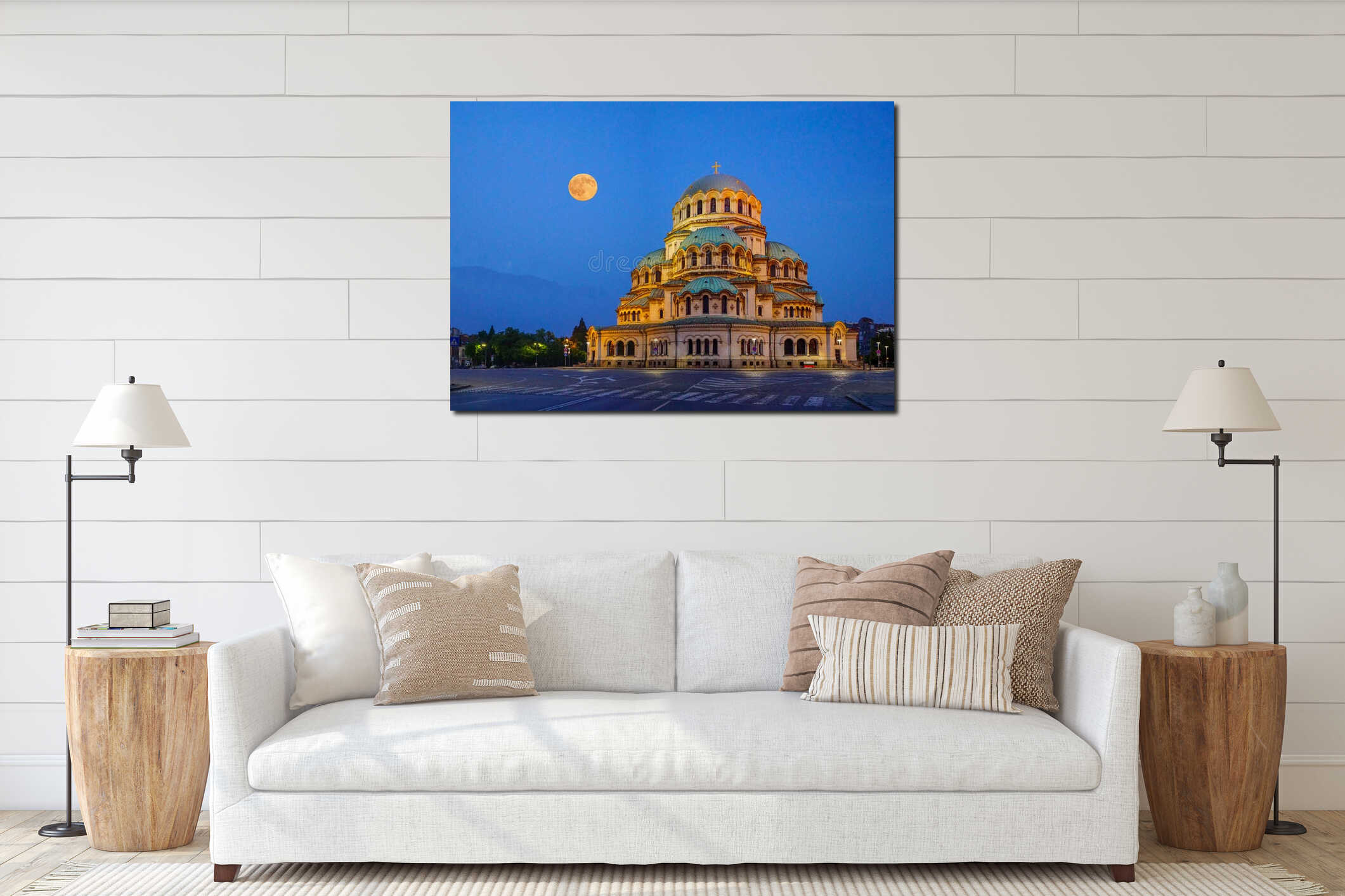 Canvas hanging interior mockup