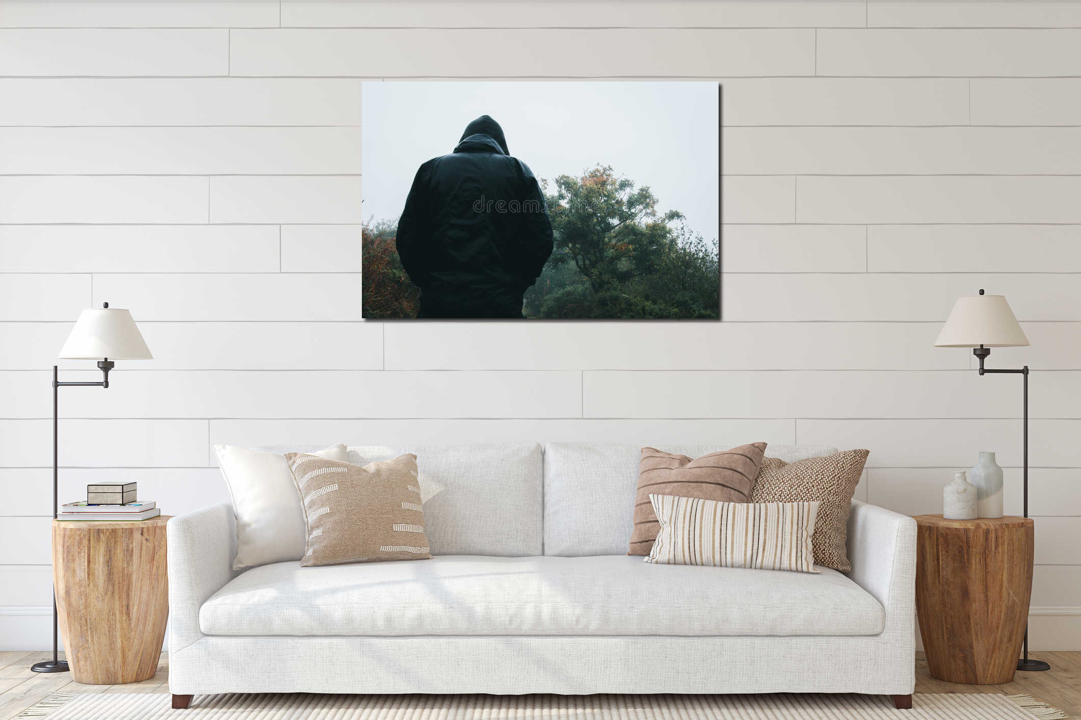 Canvas hanging interior mockup