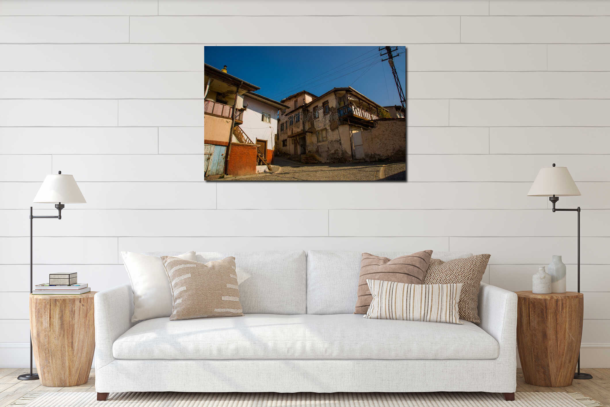 Canvas hanging interior mockup