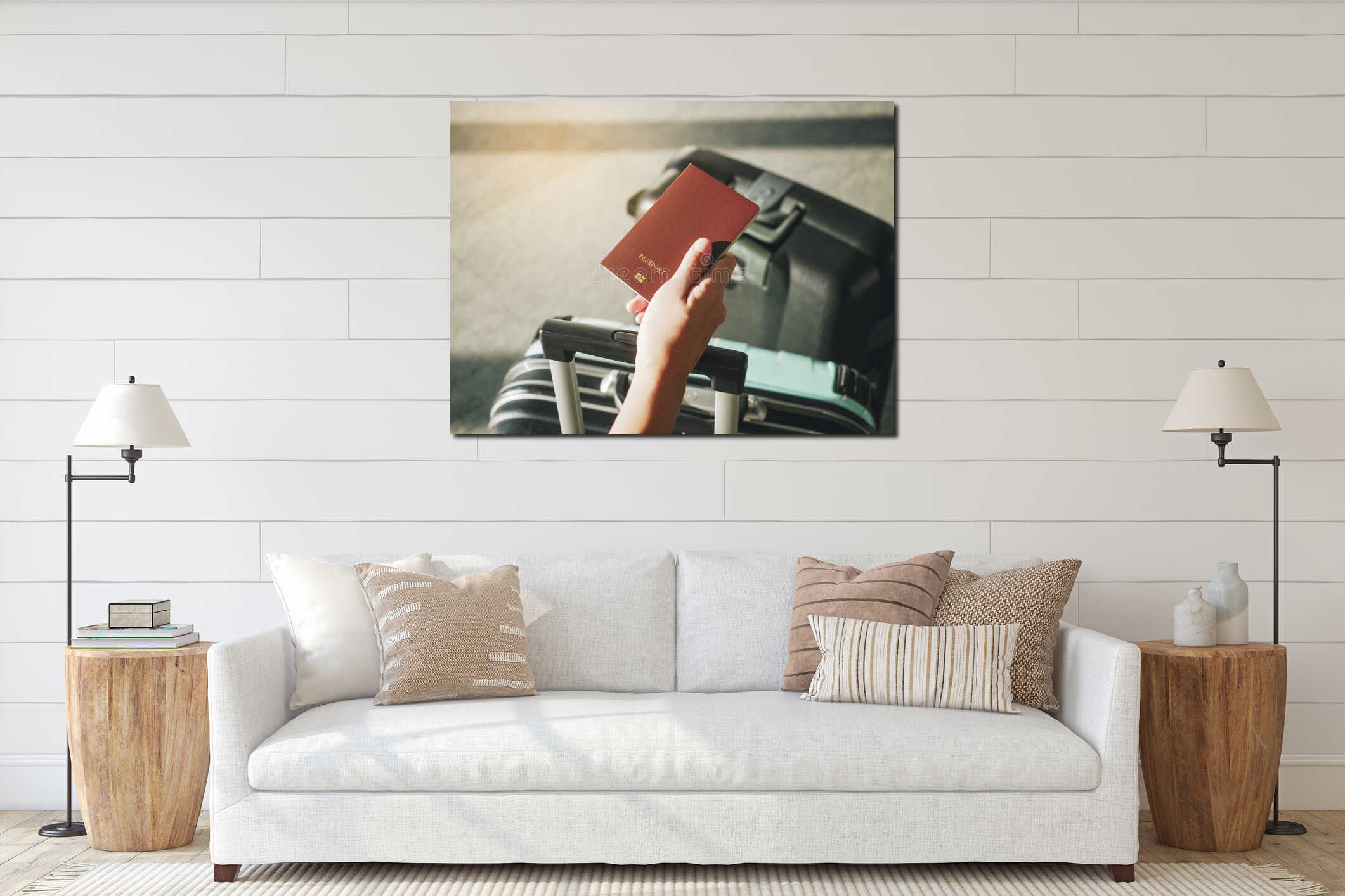 Canvas hanging interior mockup