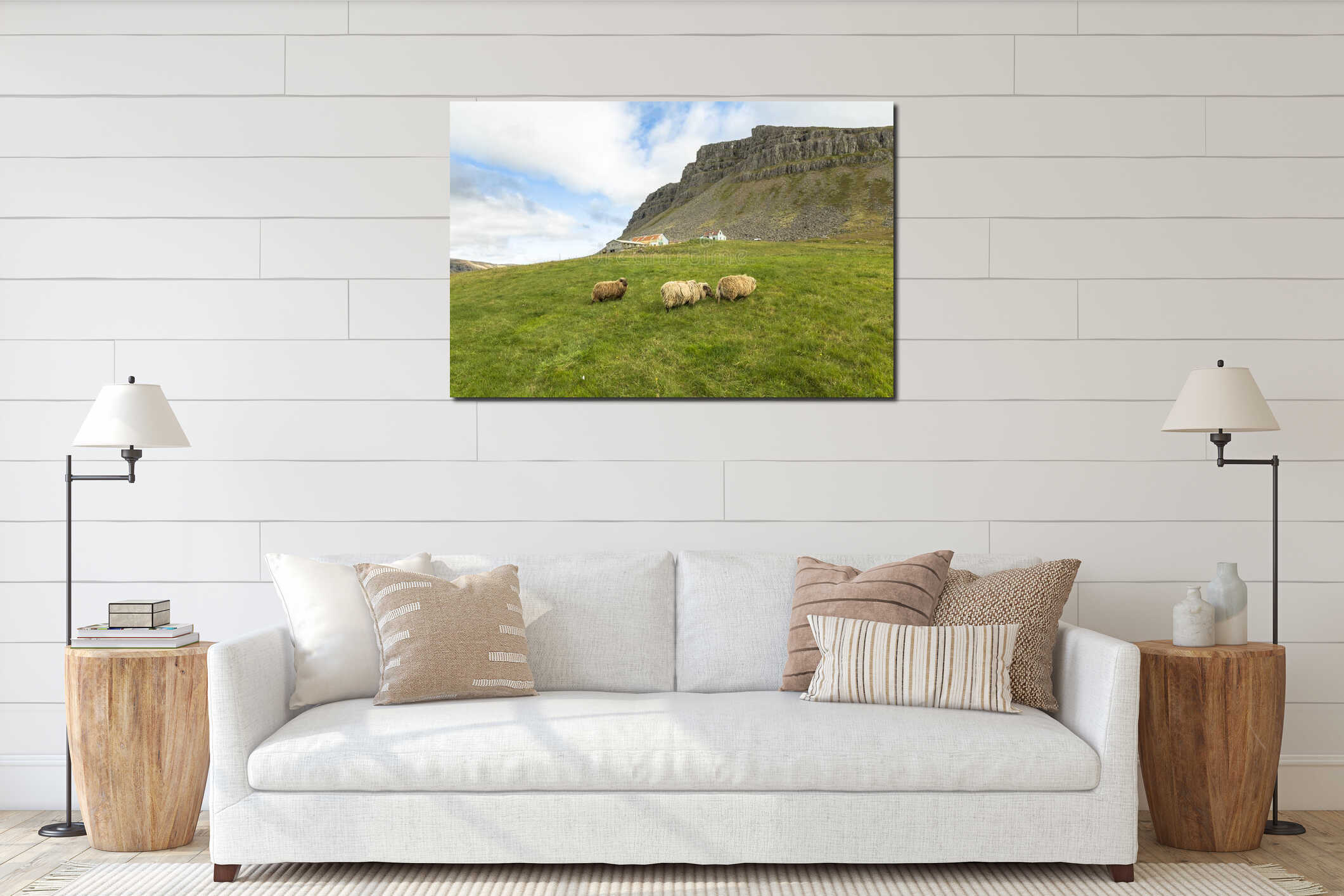 Canvas hanging interior mockup