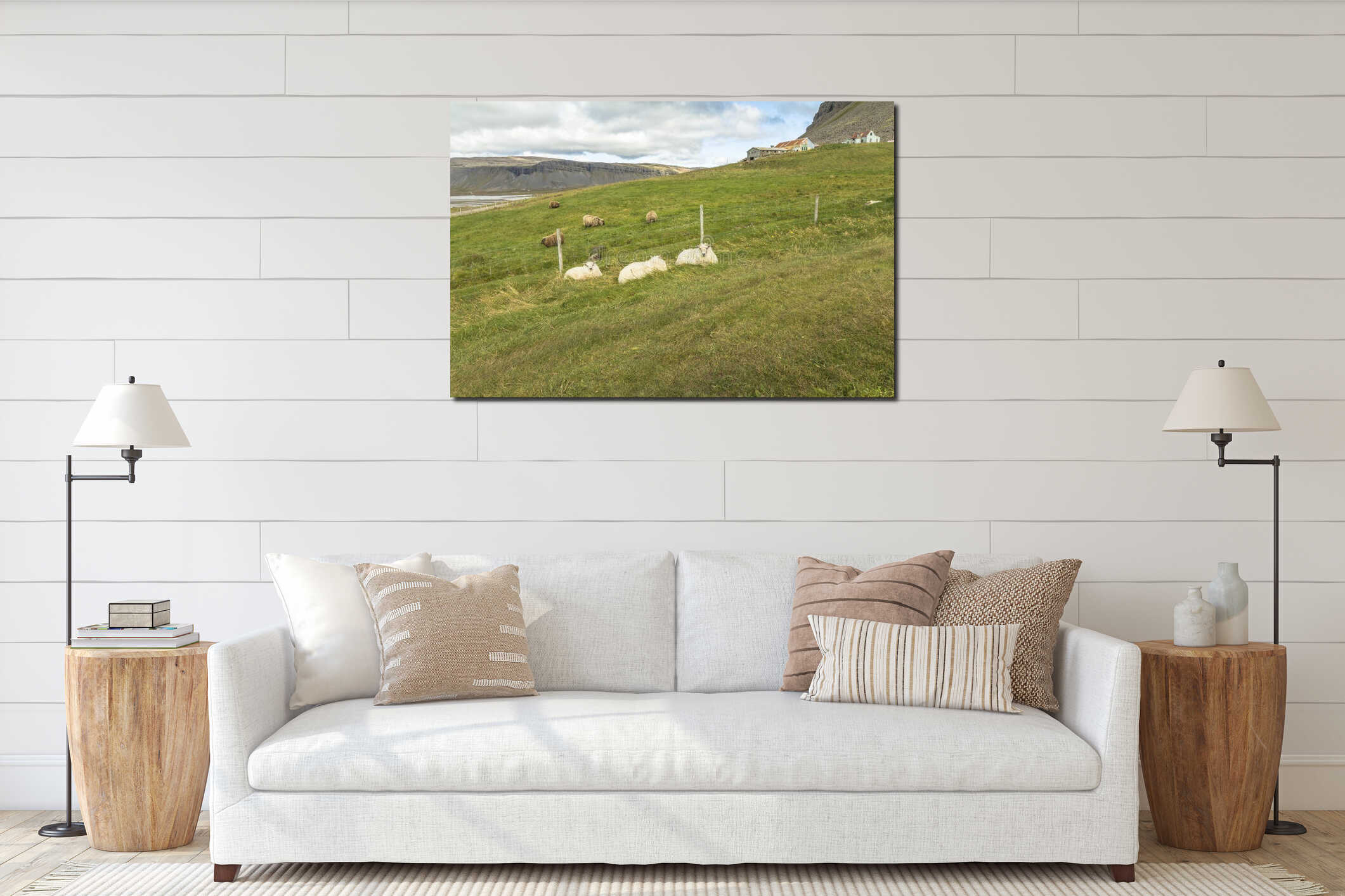 Canvas hanging interior mockup