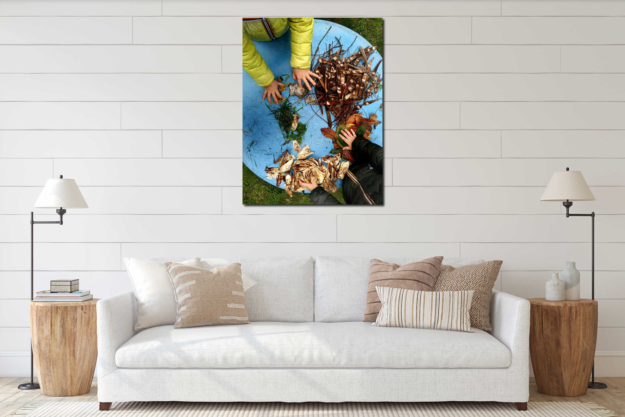 Canvas hanging interior mockup