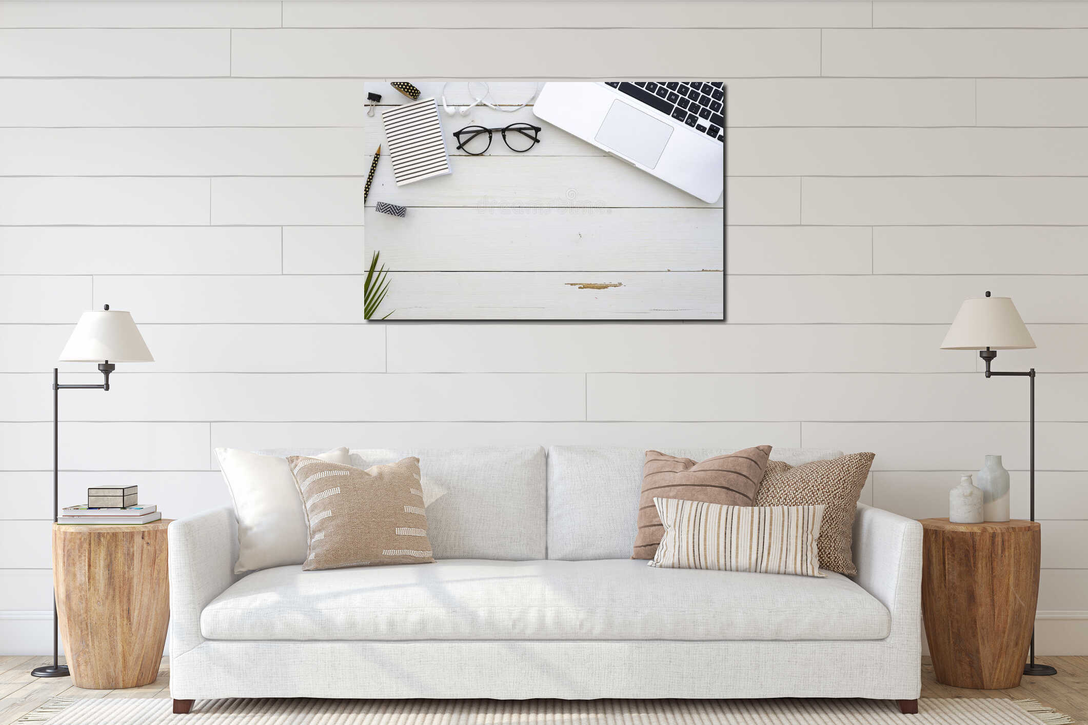 Canvas hanging interior mockup