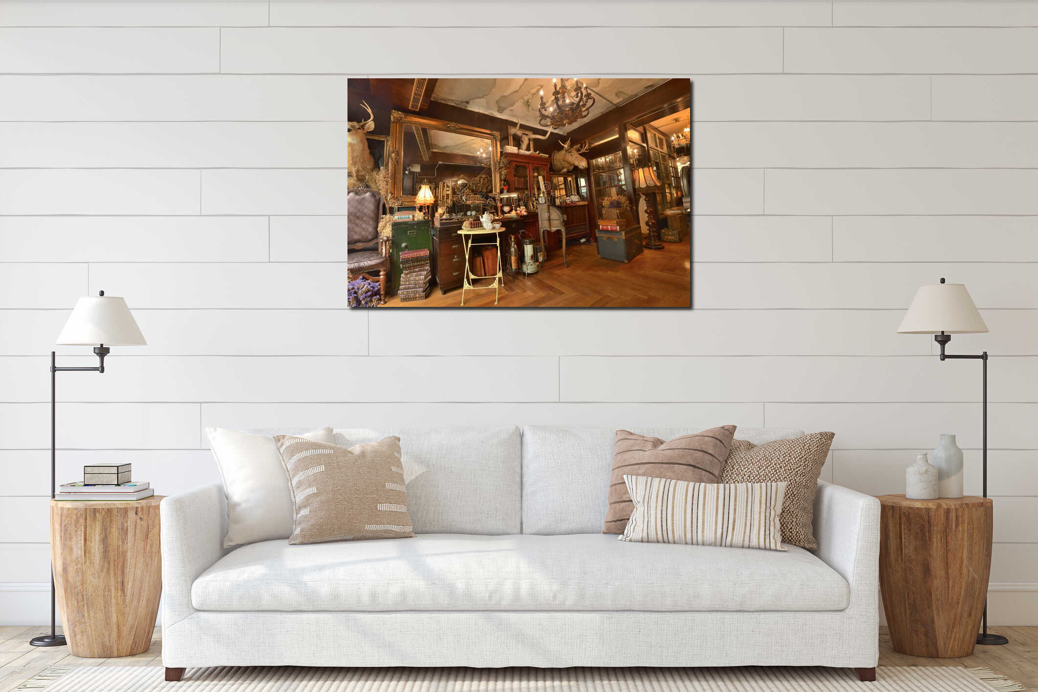 Canvas hanging interior mockup