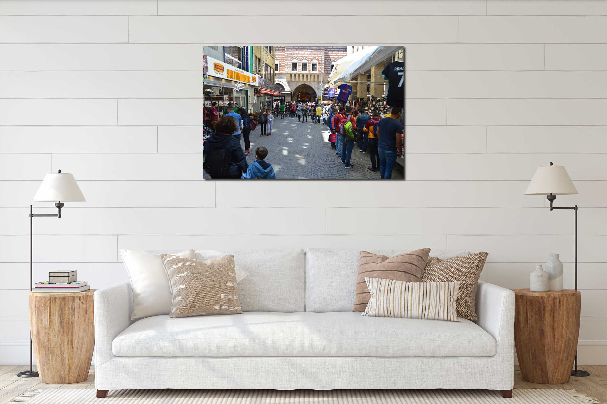 Canvas hanging interior mockup