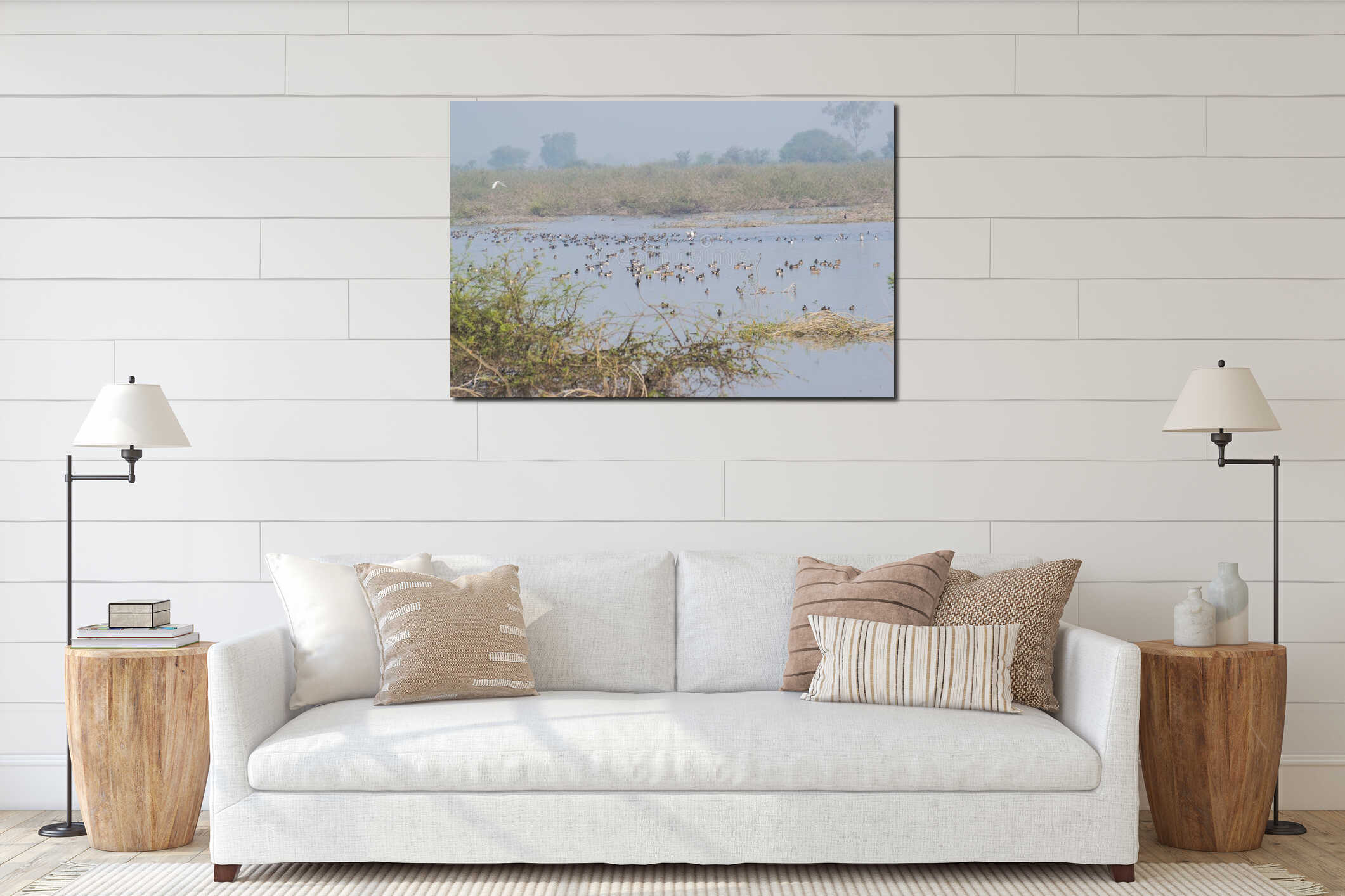 Canvas hanging interior mockup