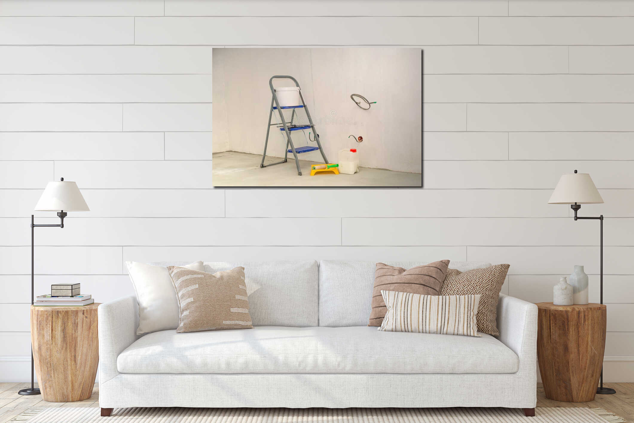 Canvas hanging interior mockup