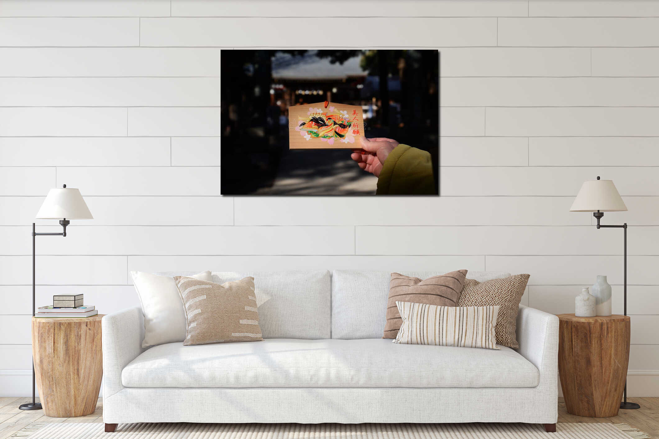 Canvas hanging interior mockup