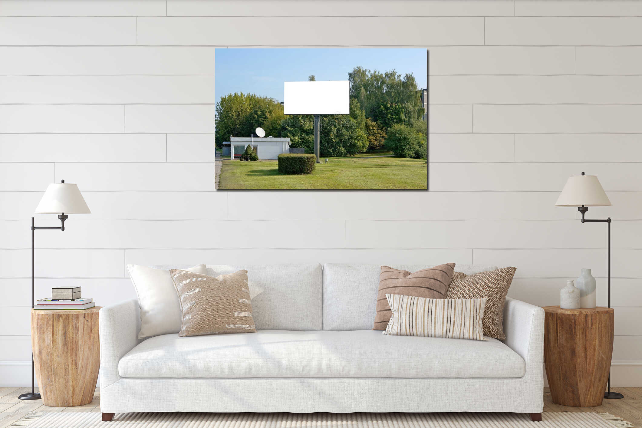 Canvas hanging interior mockup