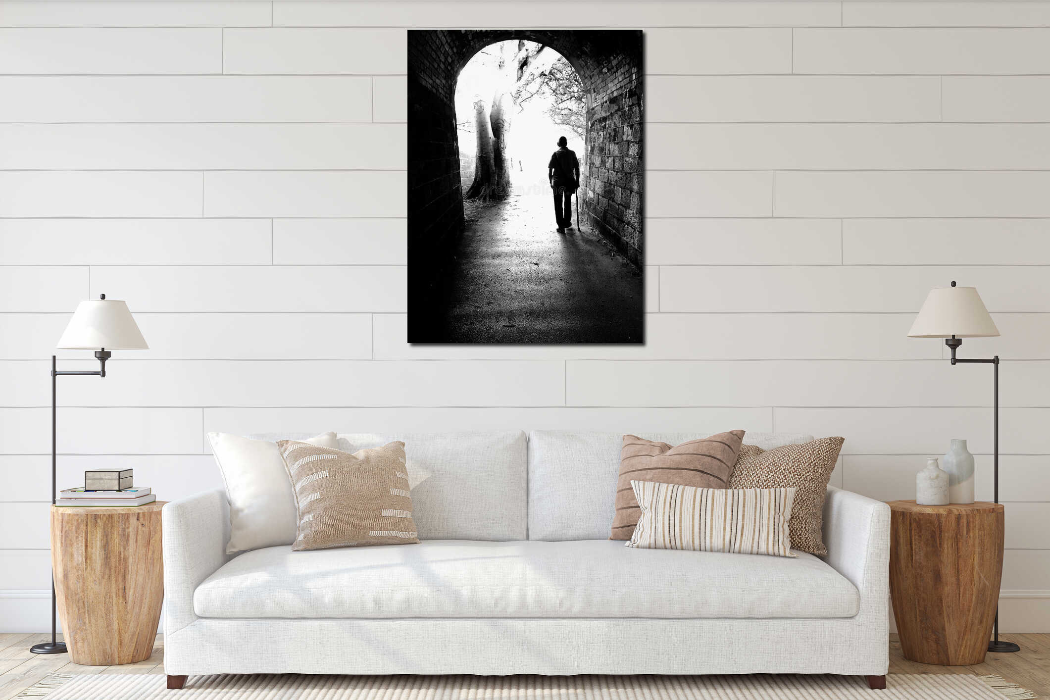 Canvas hanging interior mockup