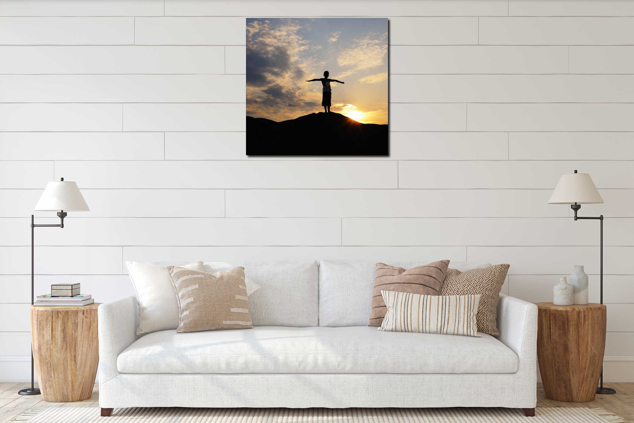 Canvas hanging interior mockup