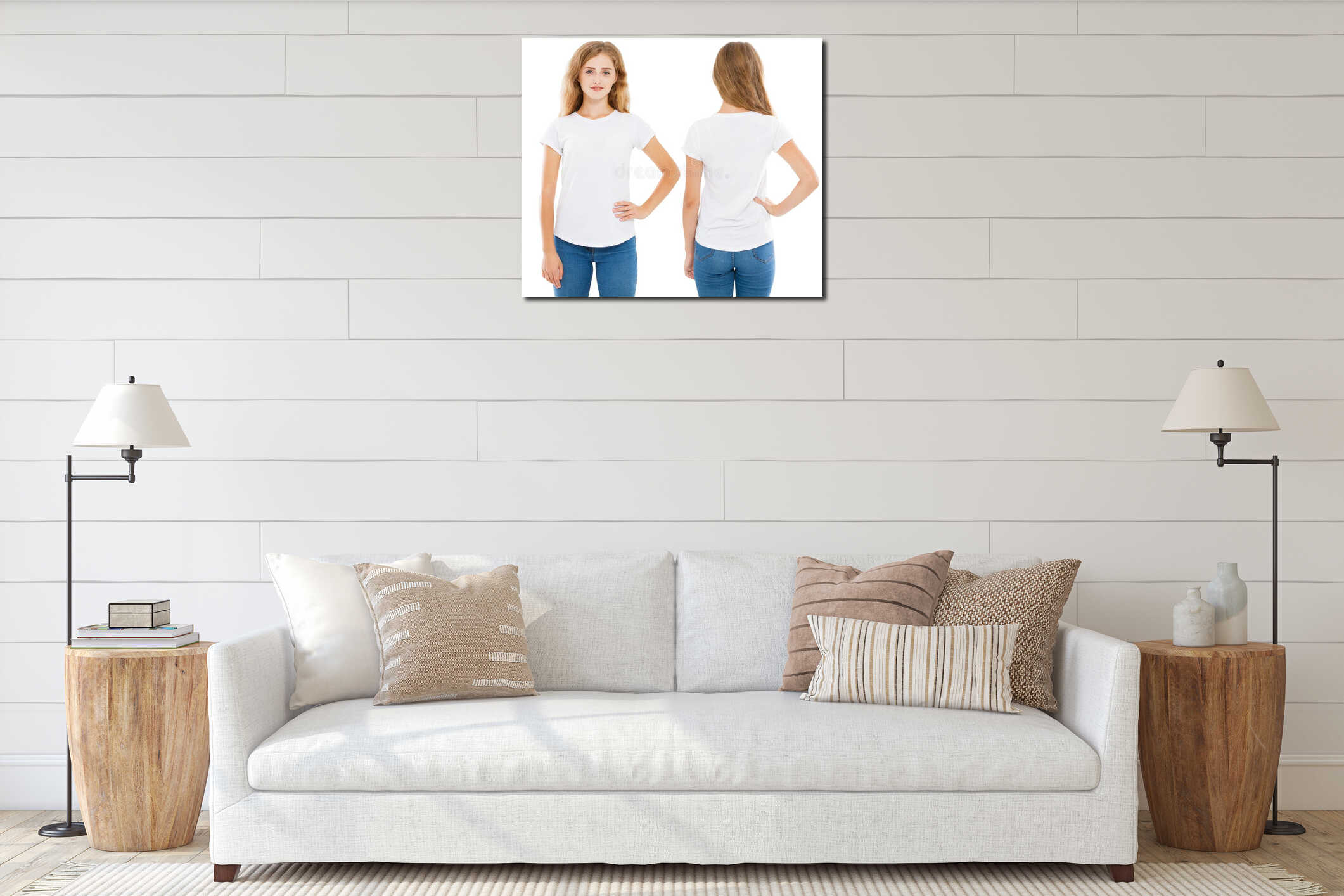 Canvas hanging interior mockup