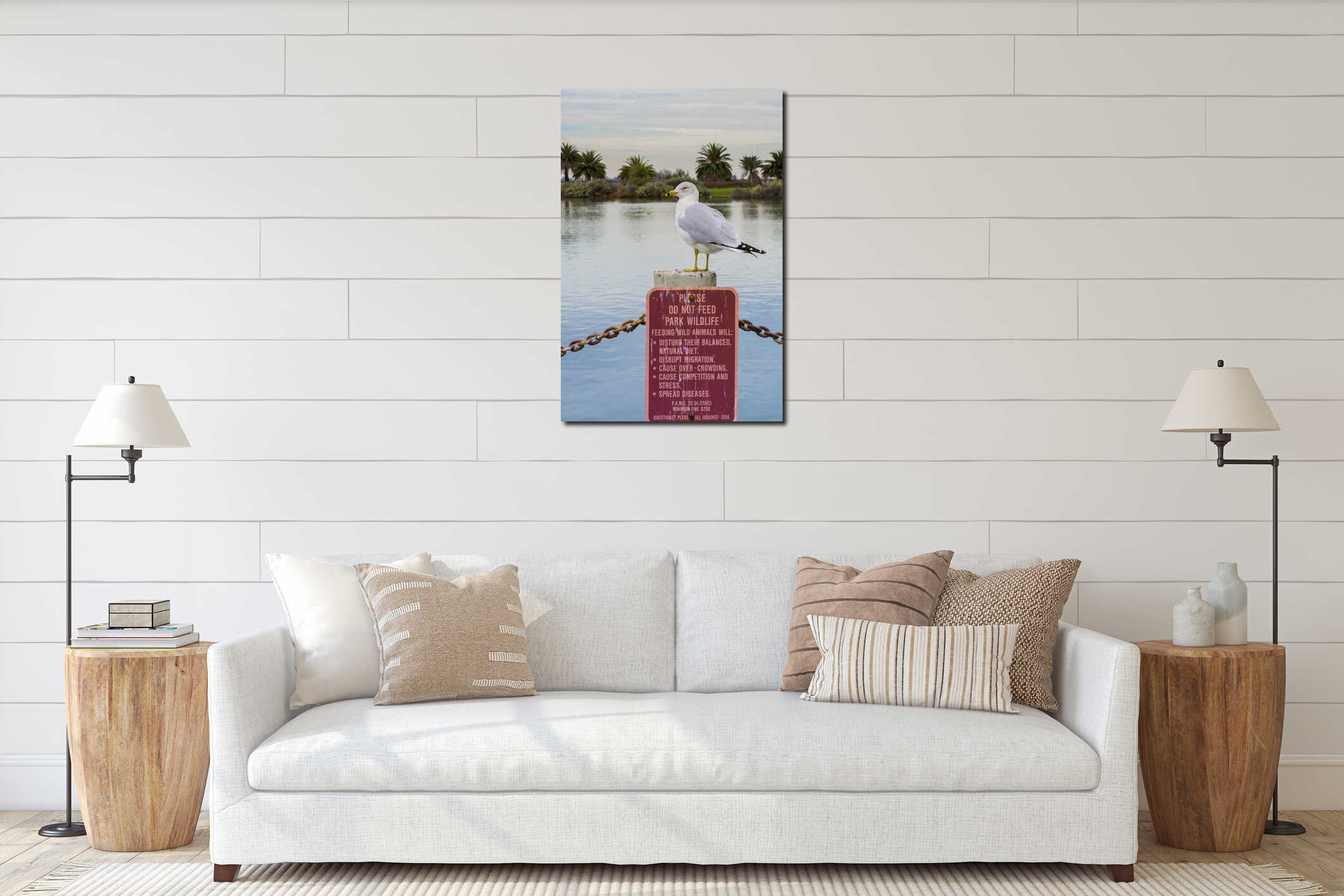 Canvas hanging interior mockup