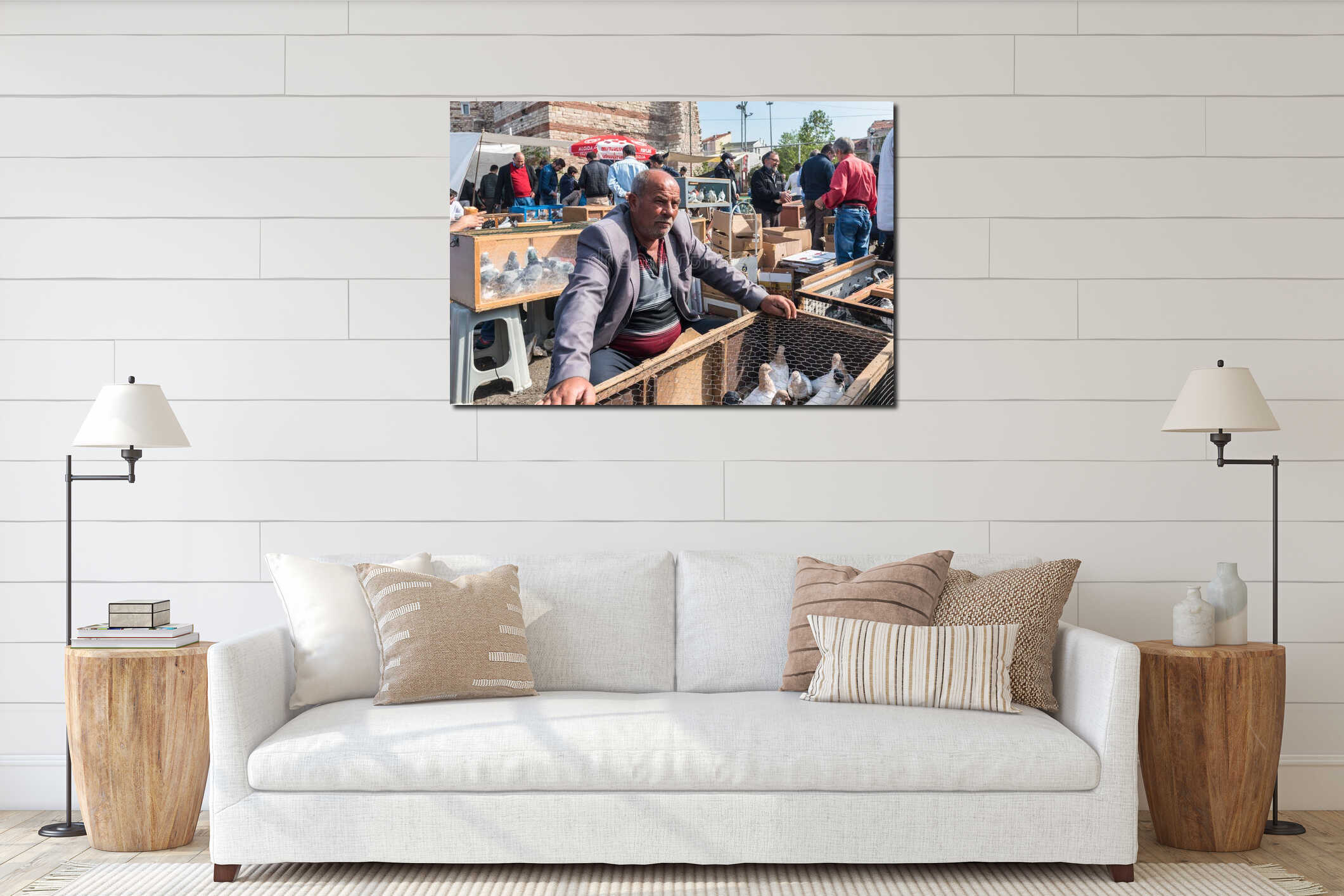 Canvas hanging interior mockup