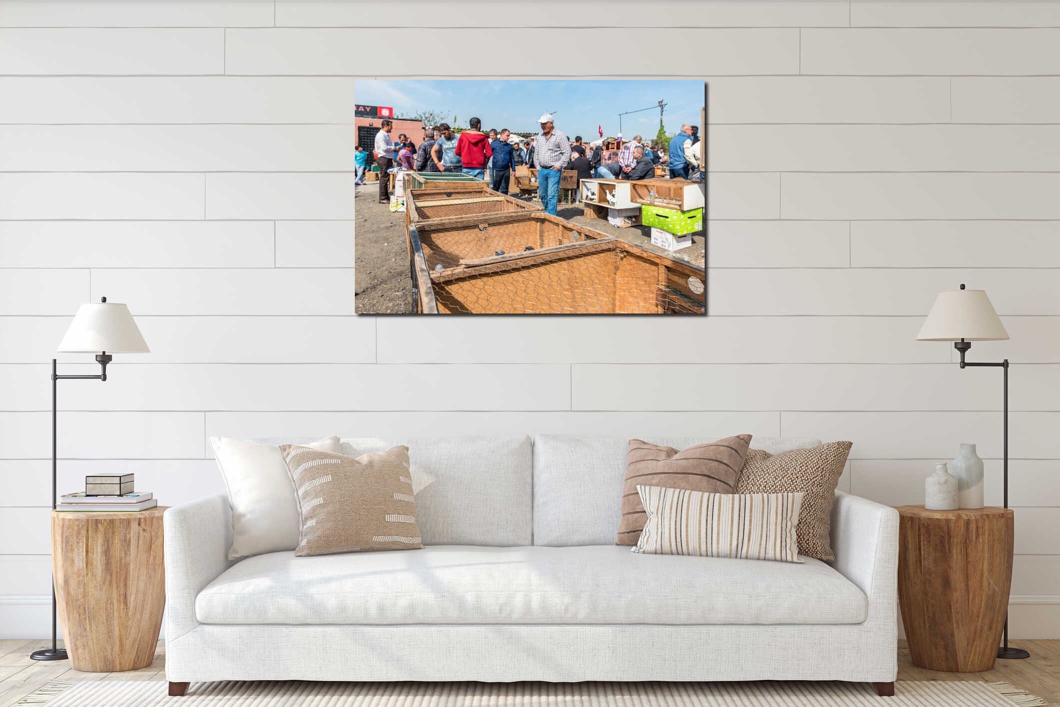 Canvas hanging interior mockup