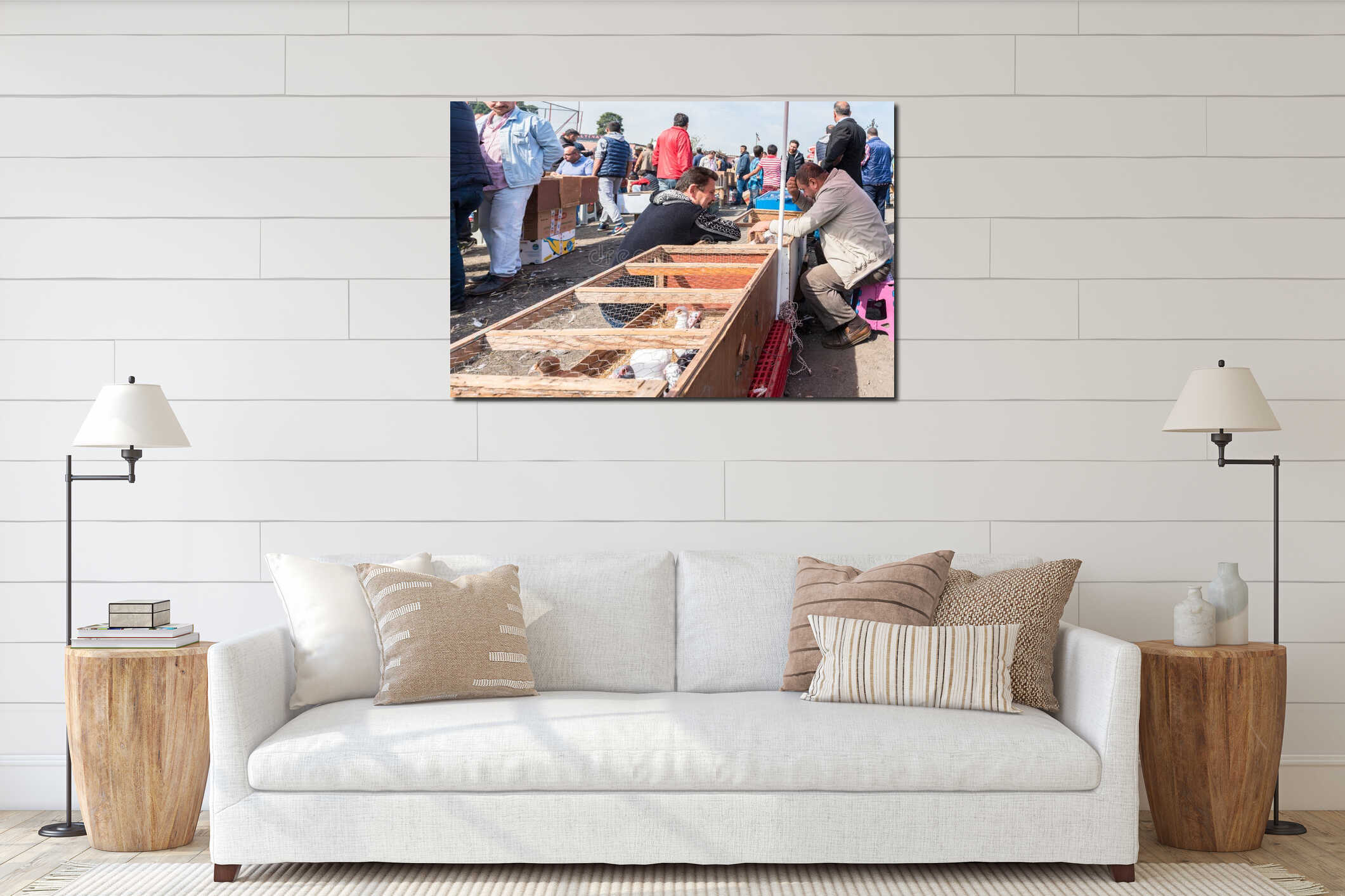 Canvas hanging interior mockup