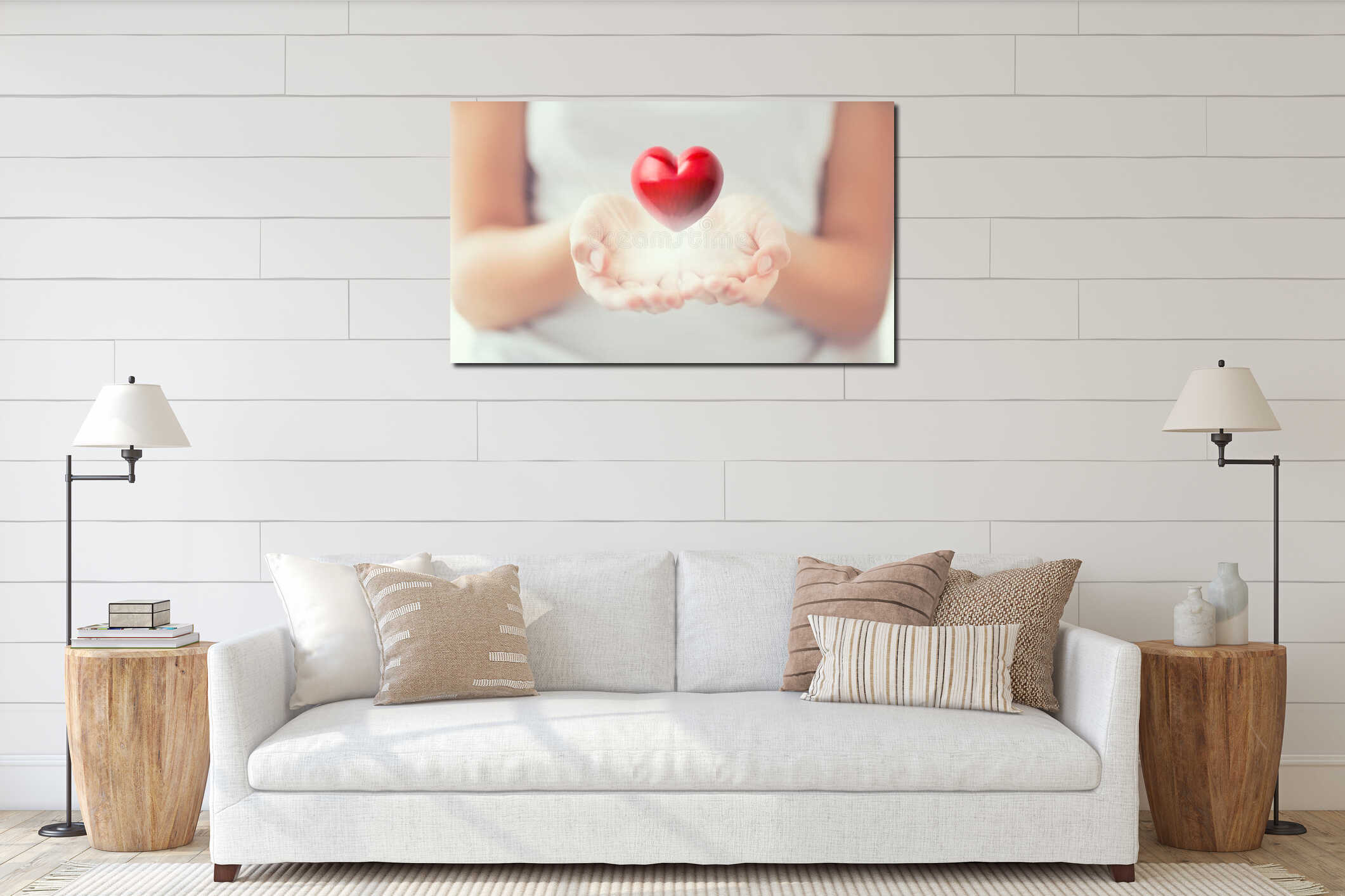 Canvas hanging interior mockup
