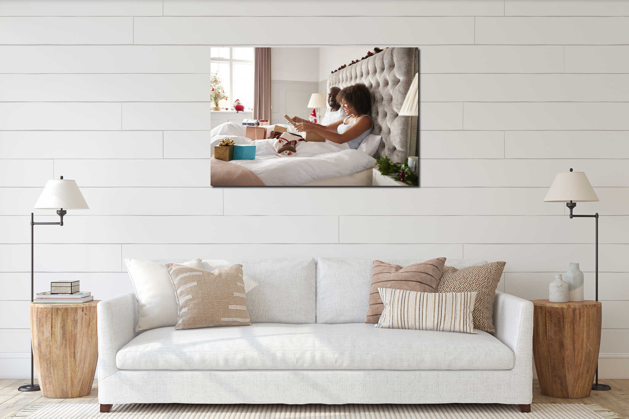 Canvas hanging interior mockup