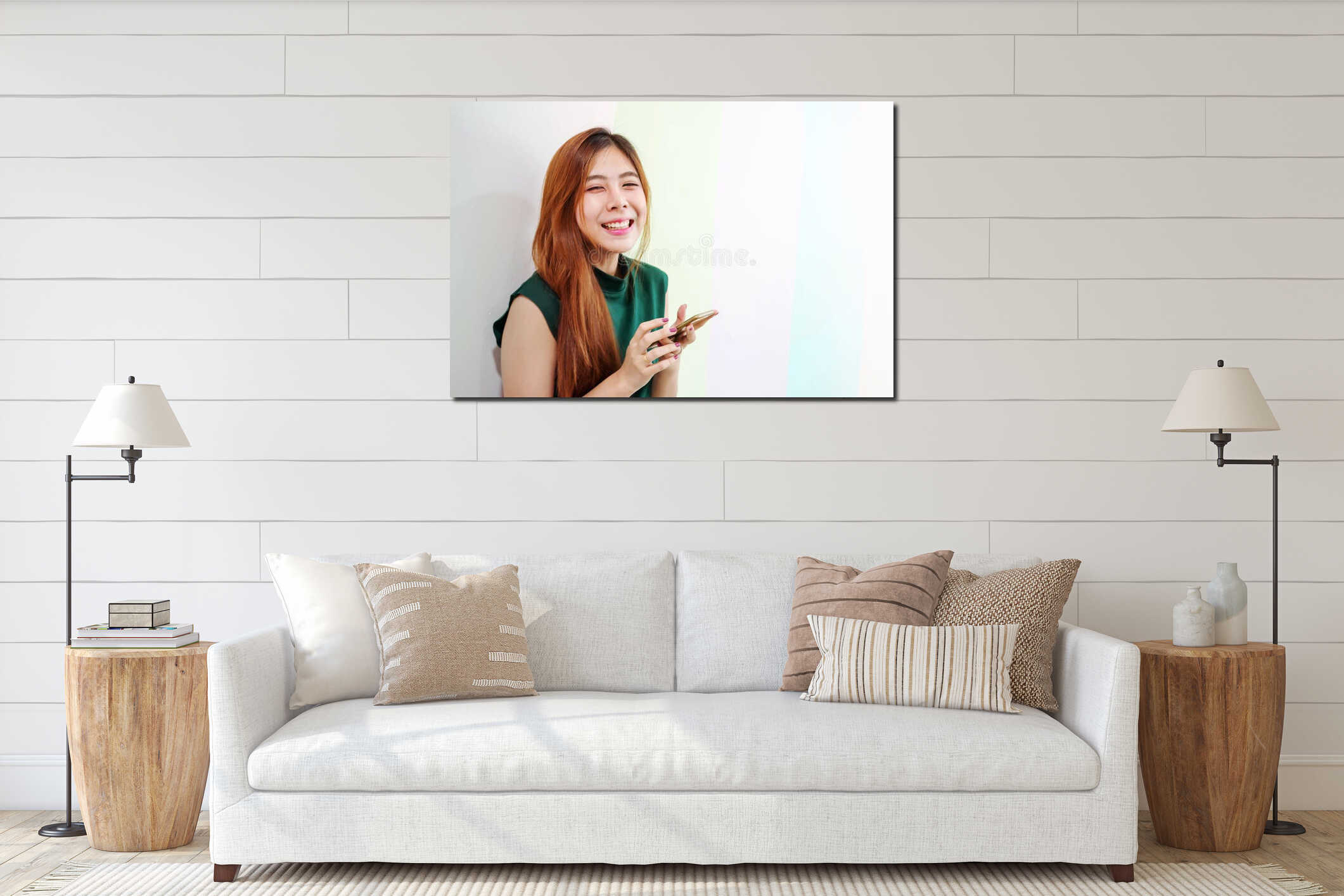 Canvas hanging interior mockup