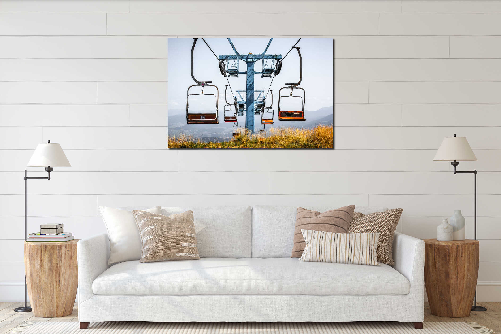 Canvas hanging interior mockup