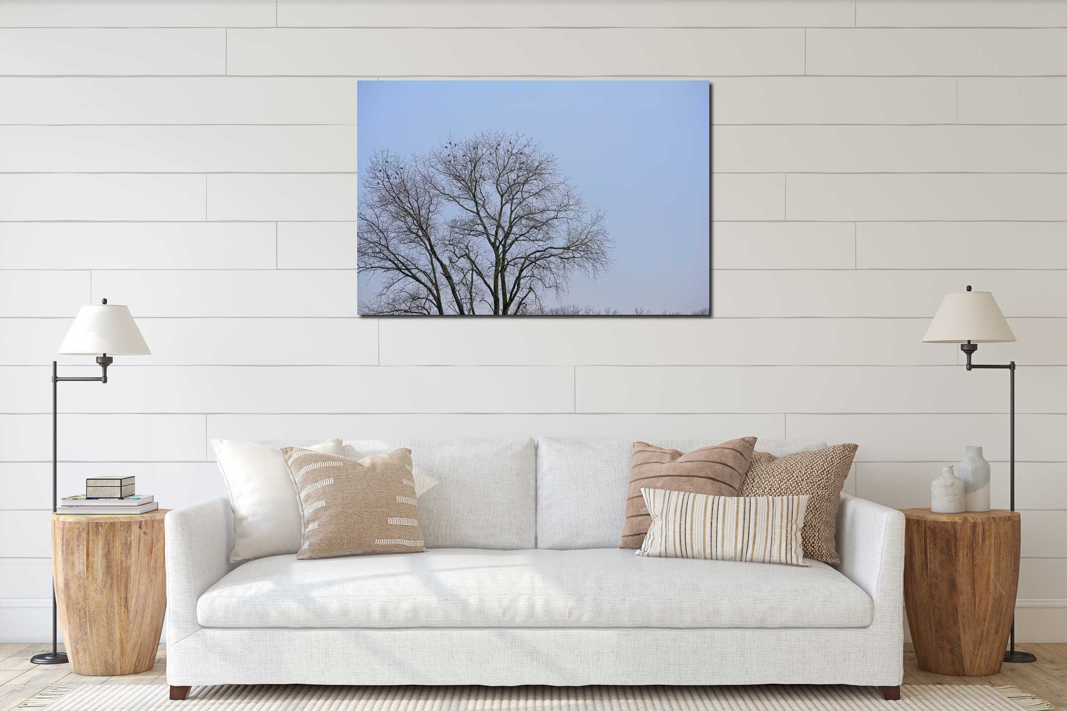 Canvas hanging interior mockup