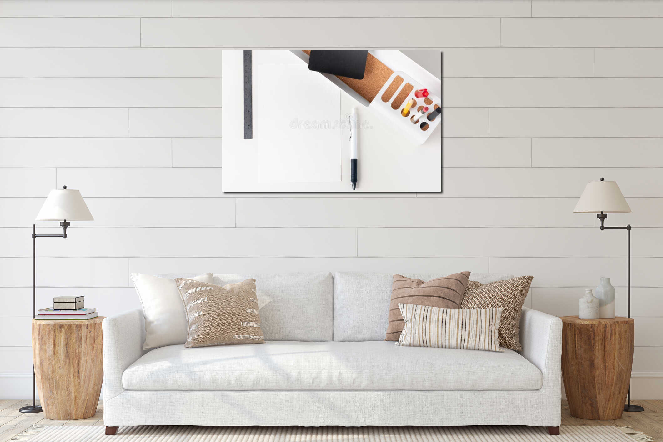 Canvas hanging interior mockup