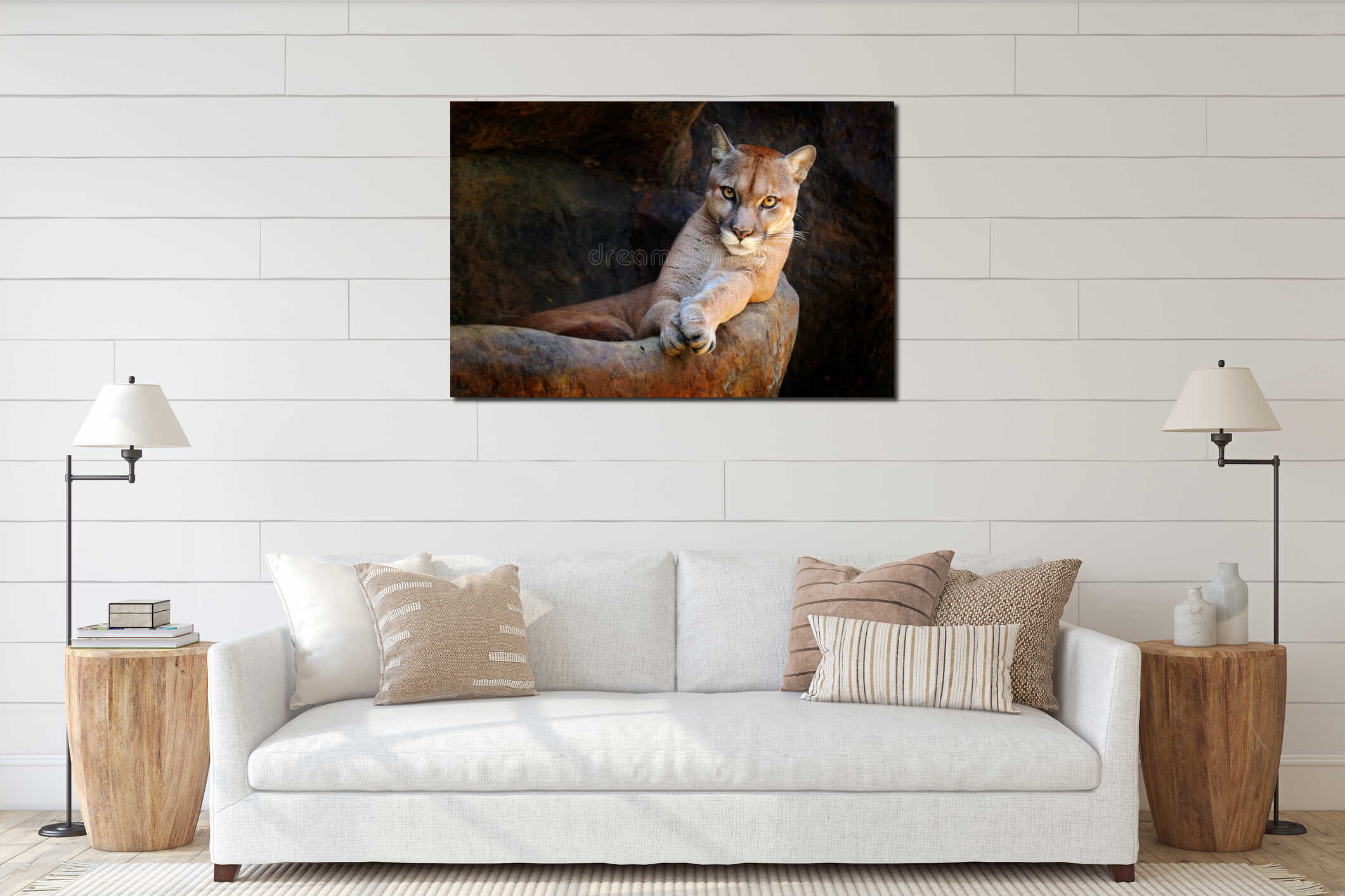 Canvas hanging interior mockup