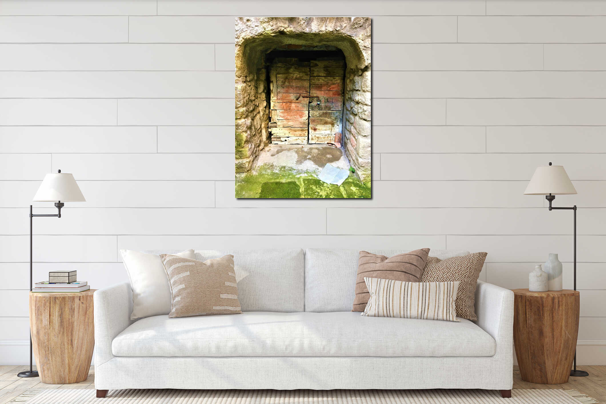 Canvas hanging interior mockup